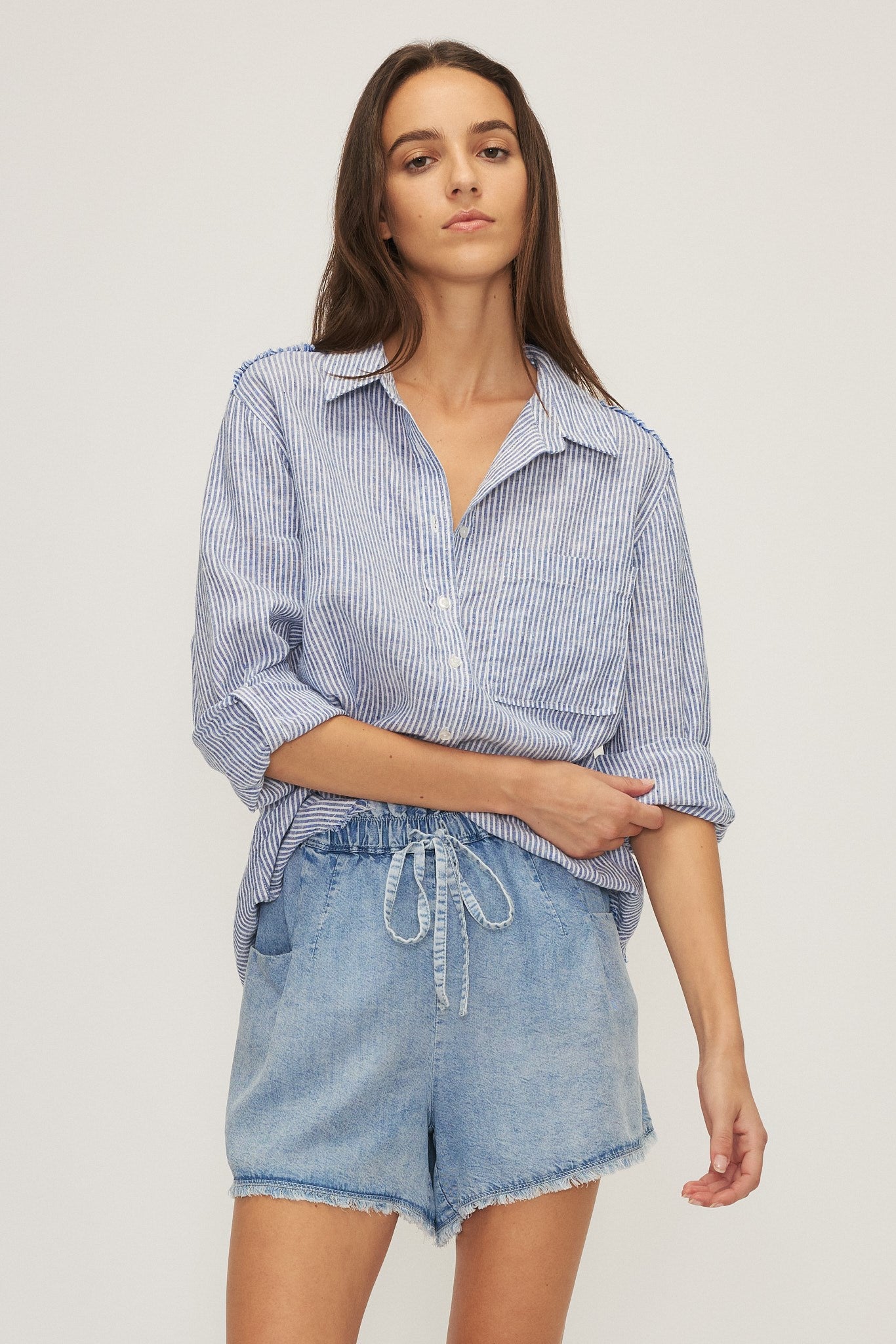 ANAIS SHIRT-Navy stripe