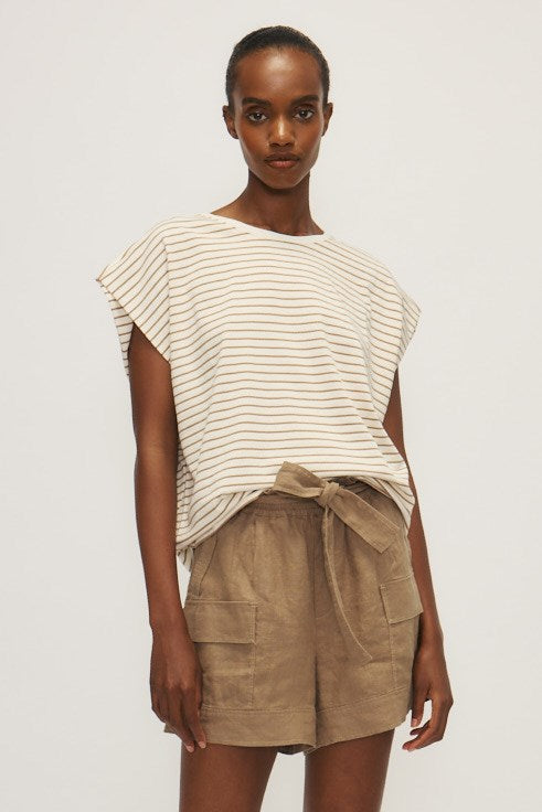 ANITA TOP-Taupe stripe