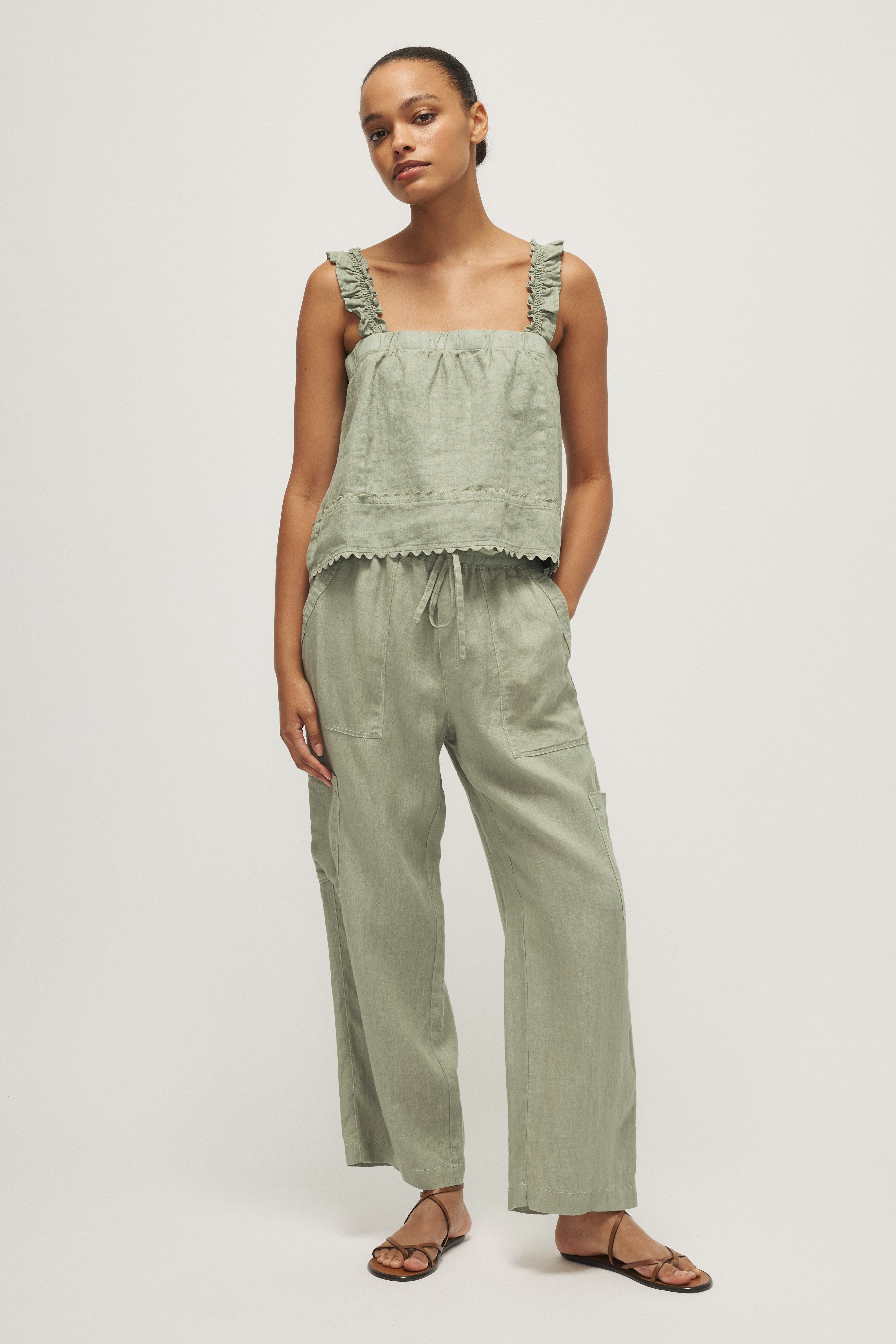 ANNY TANK TOP-Soft khaki