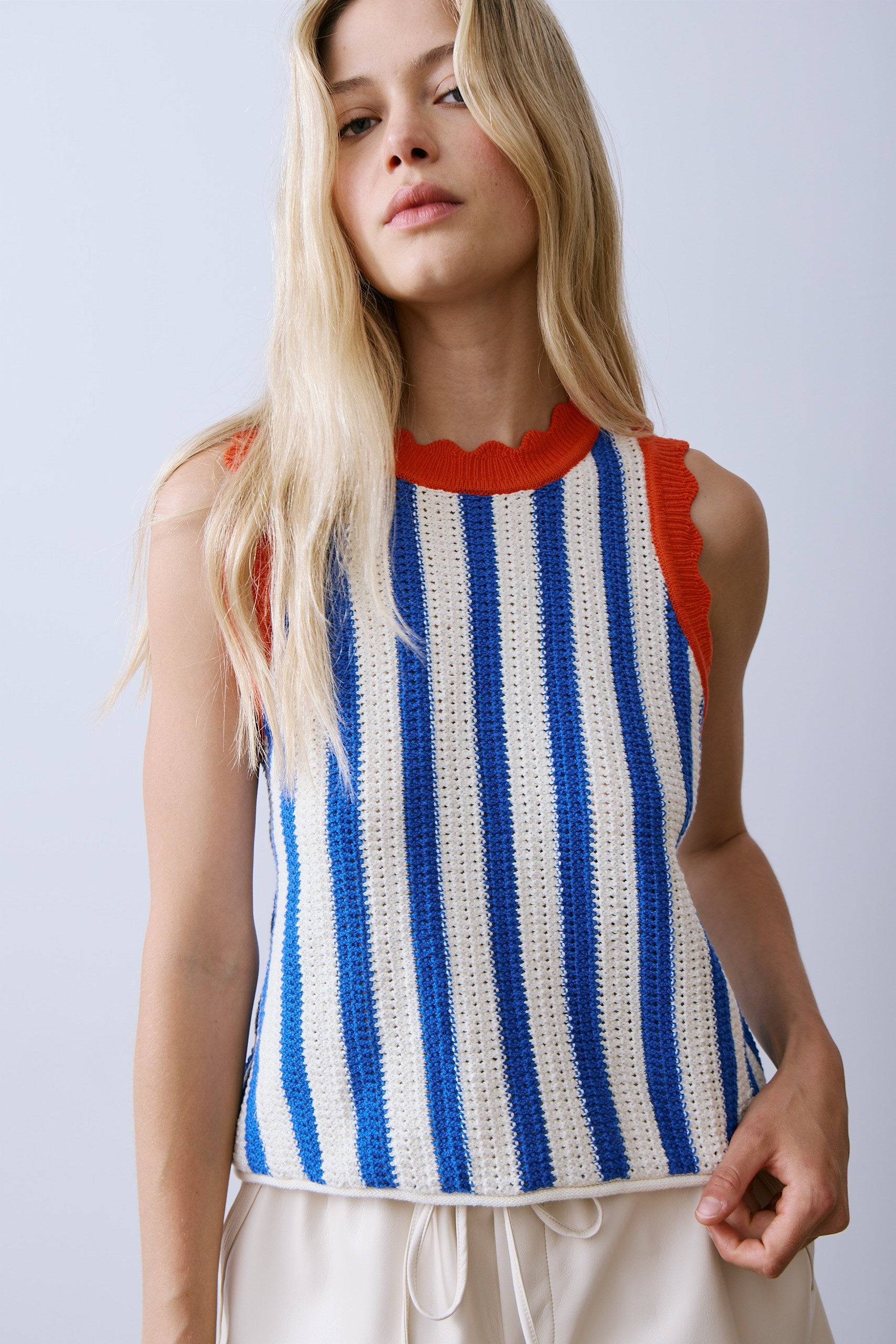 AZUL Pull - Rayures verticales bleues