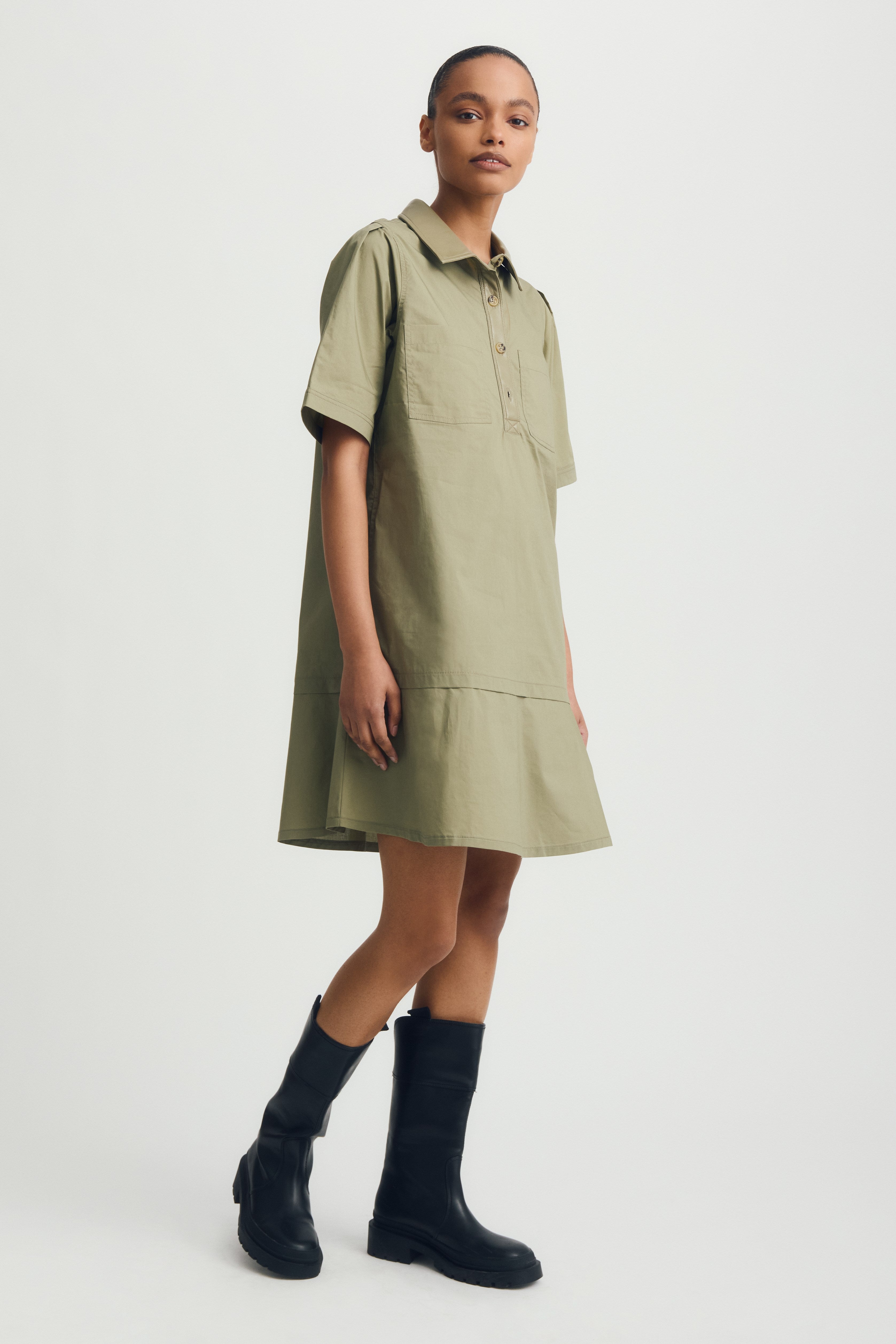 BROOKLYN DRESS-Dk moss