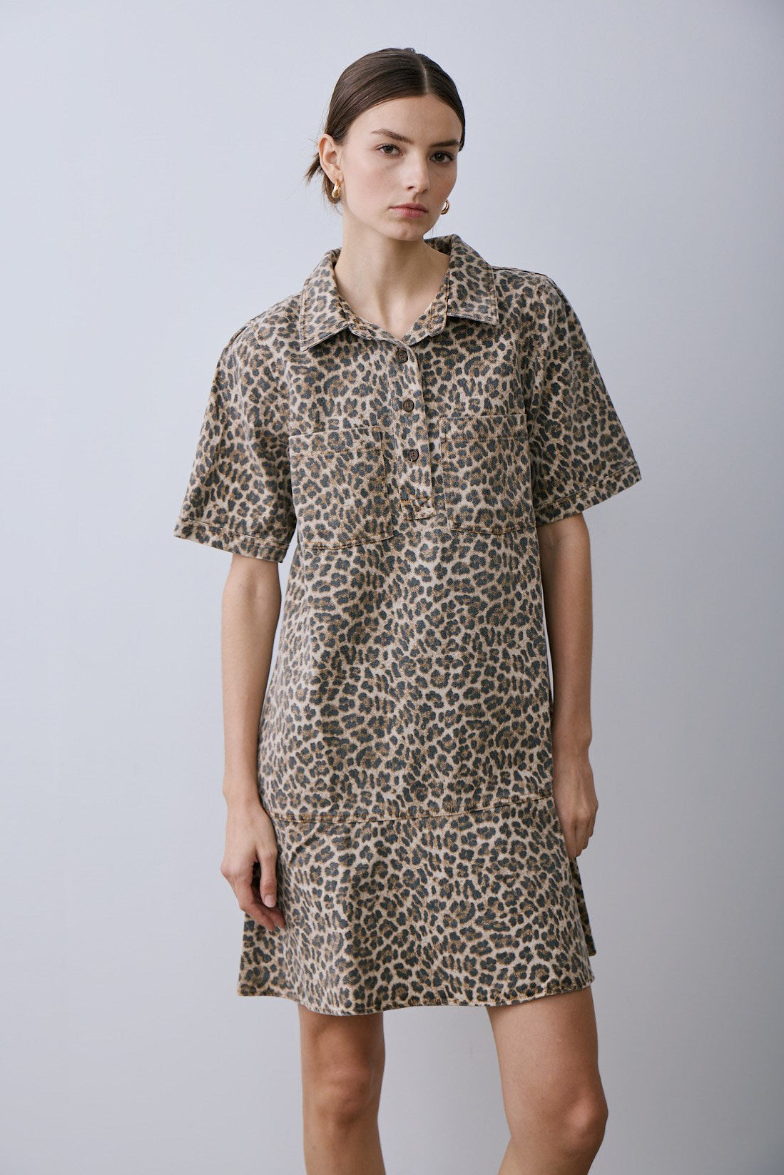 CAMELIA DRESS-Beige animal prt