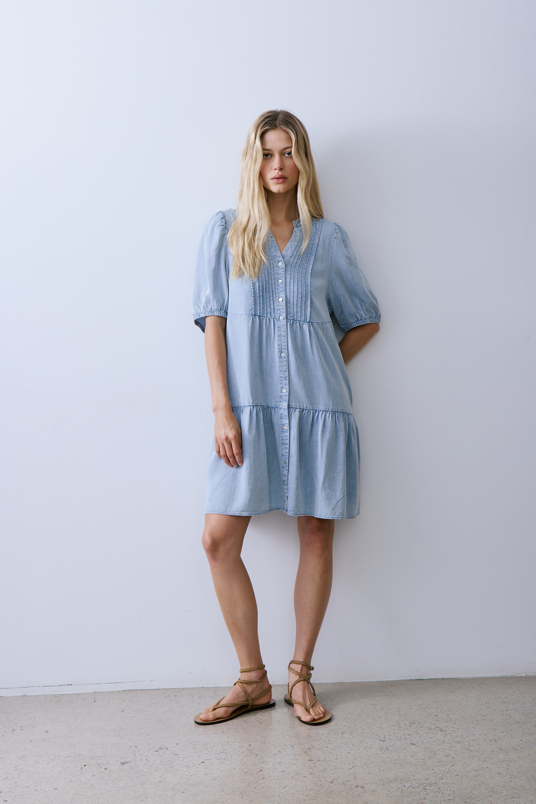 COLTON DRESS-Lt blue wash
