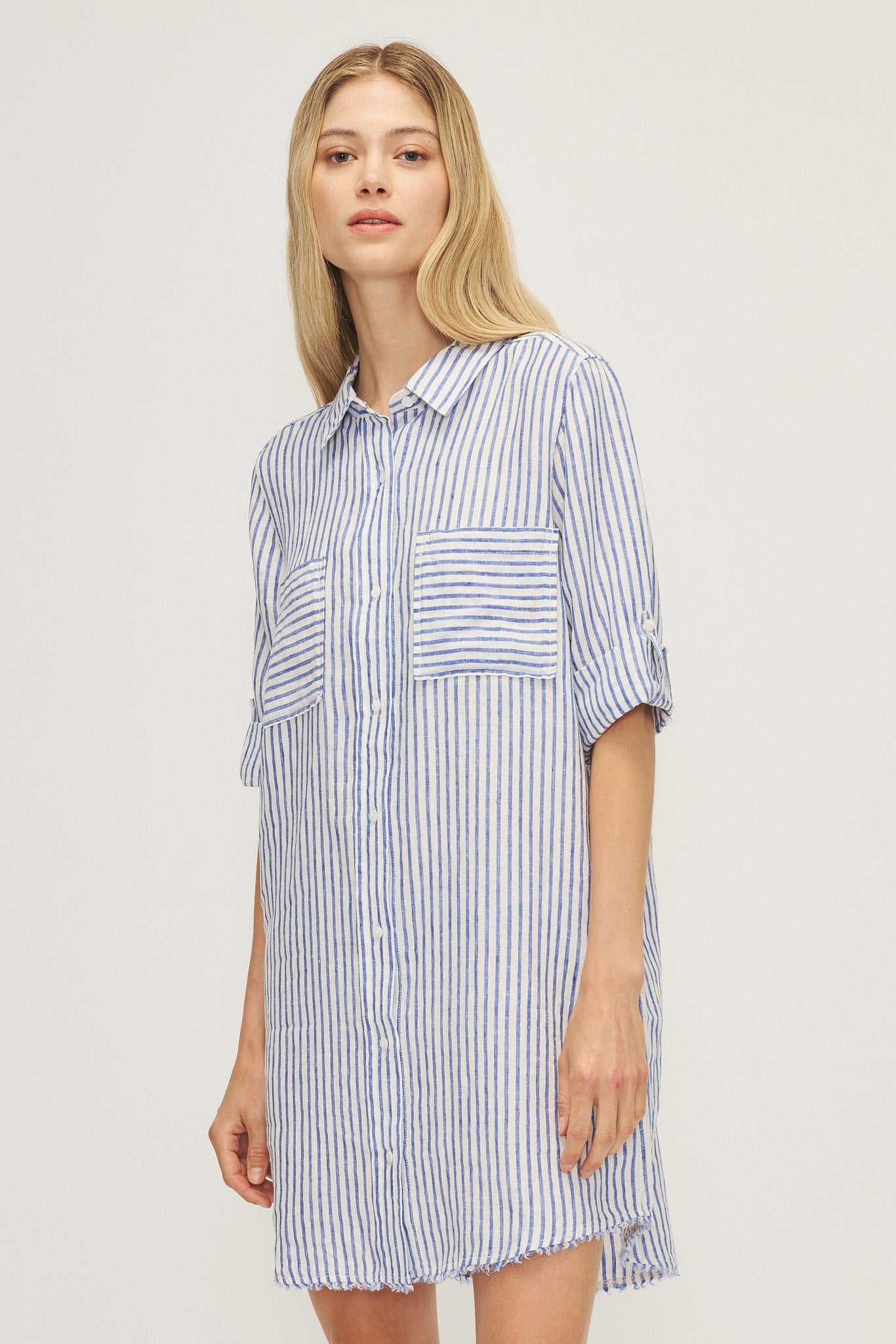 CYNTHIA DRESS-Royal stripe