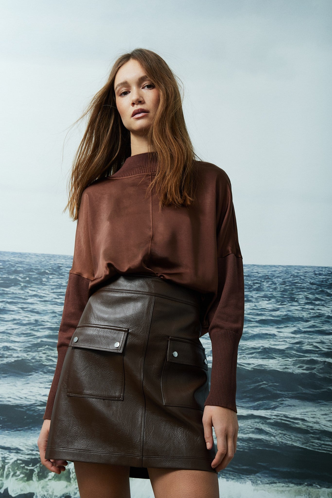 DAMIA SKIRT-Dark brown