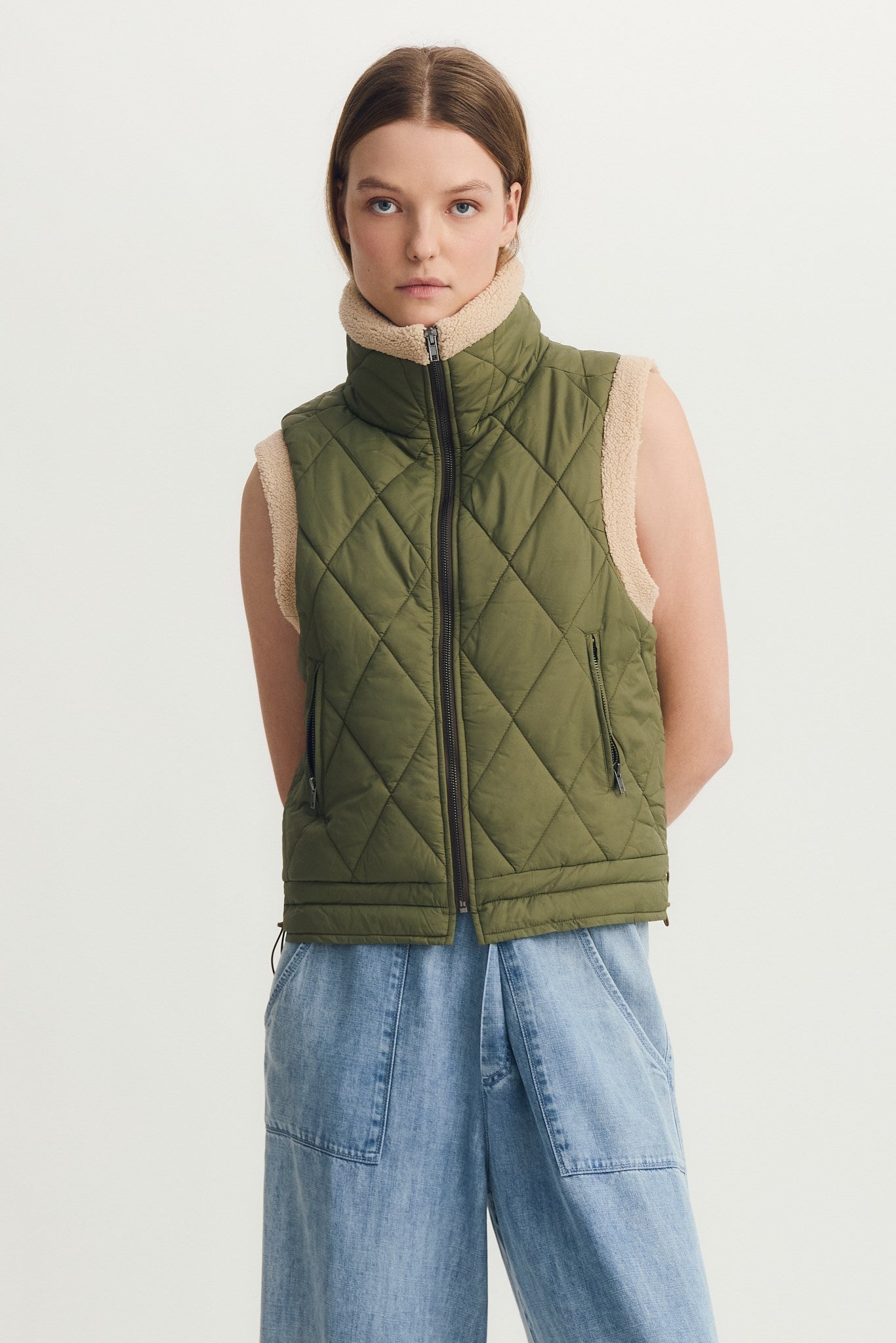DEMI VEST-Khaki