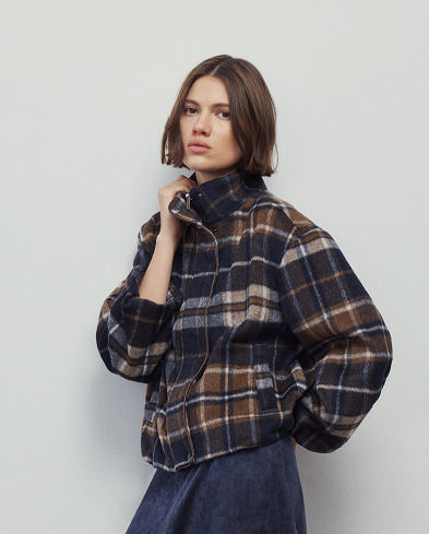 ELLI-Navy plaid