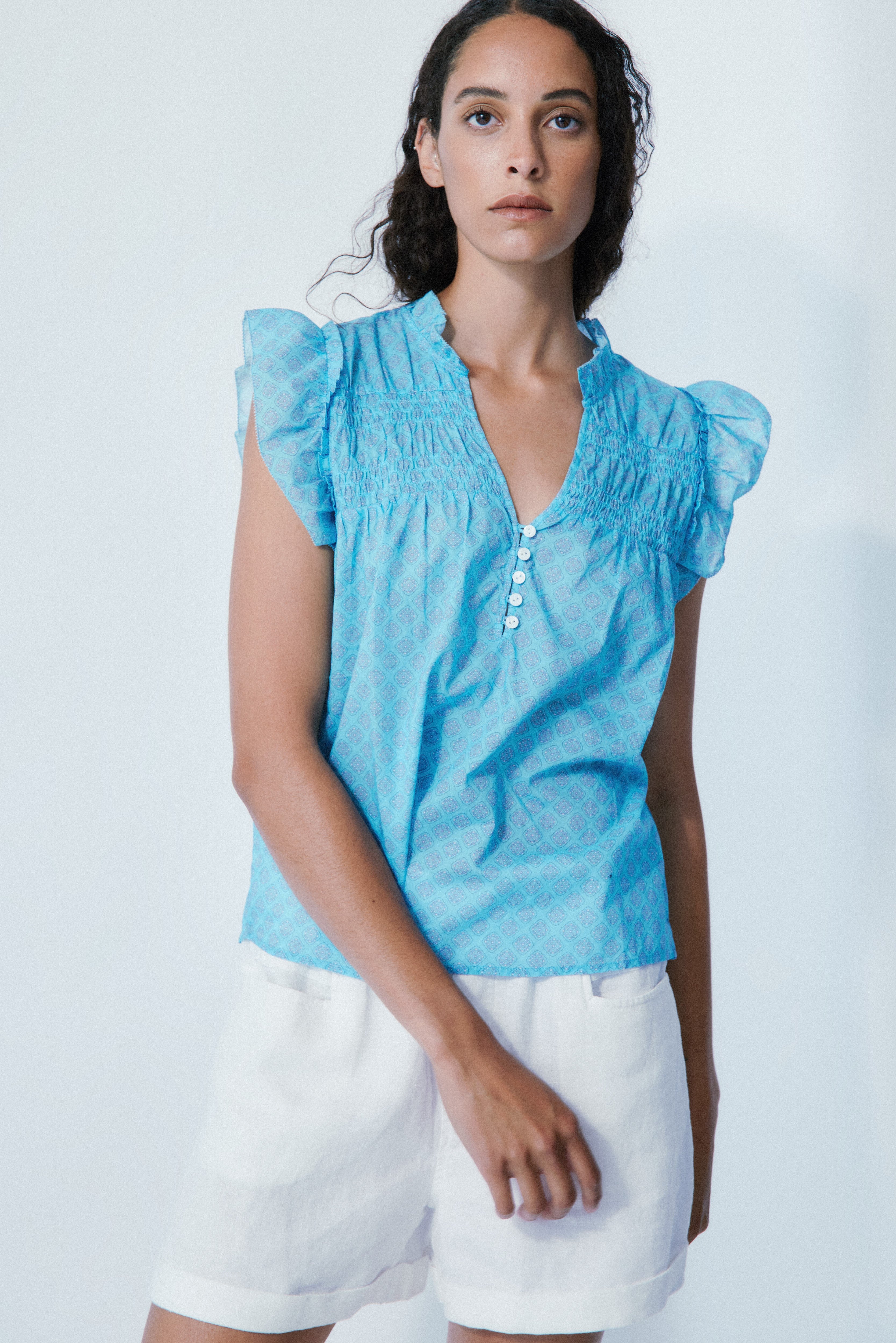 EMMA BLOUSE-Lt. blue gem