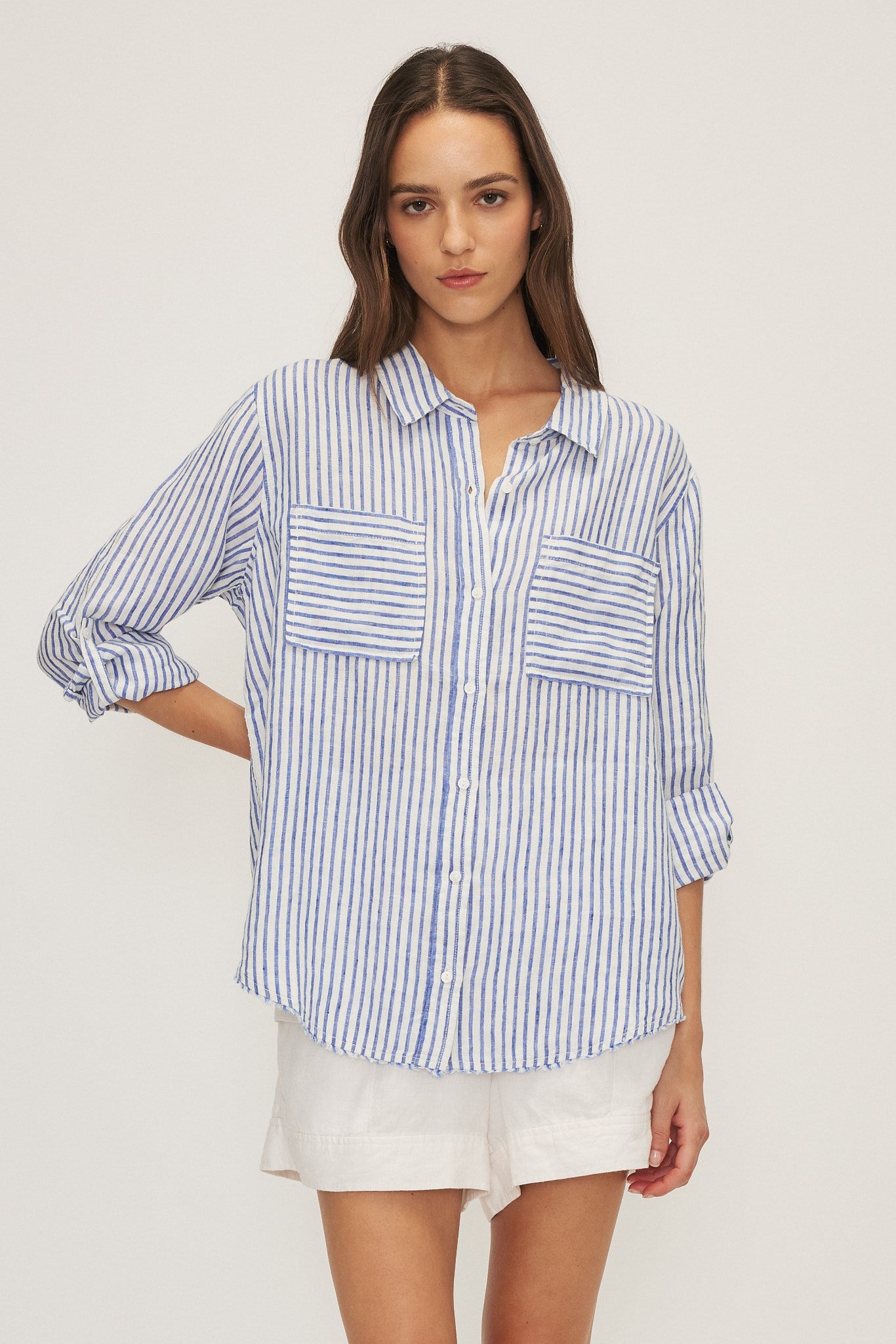 GARCIA SHIRT-Royal stripe