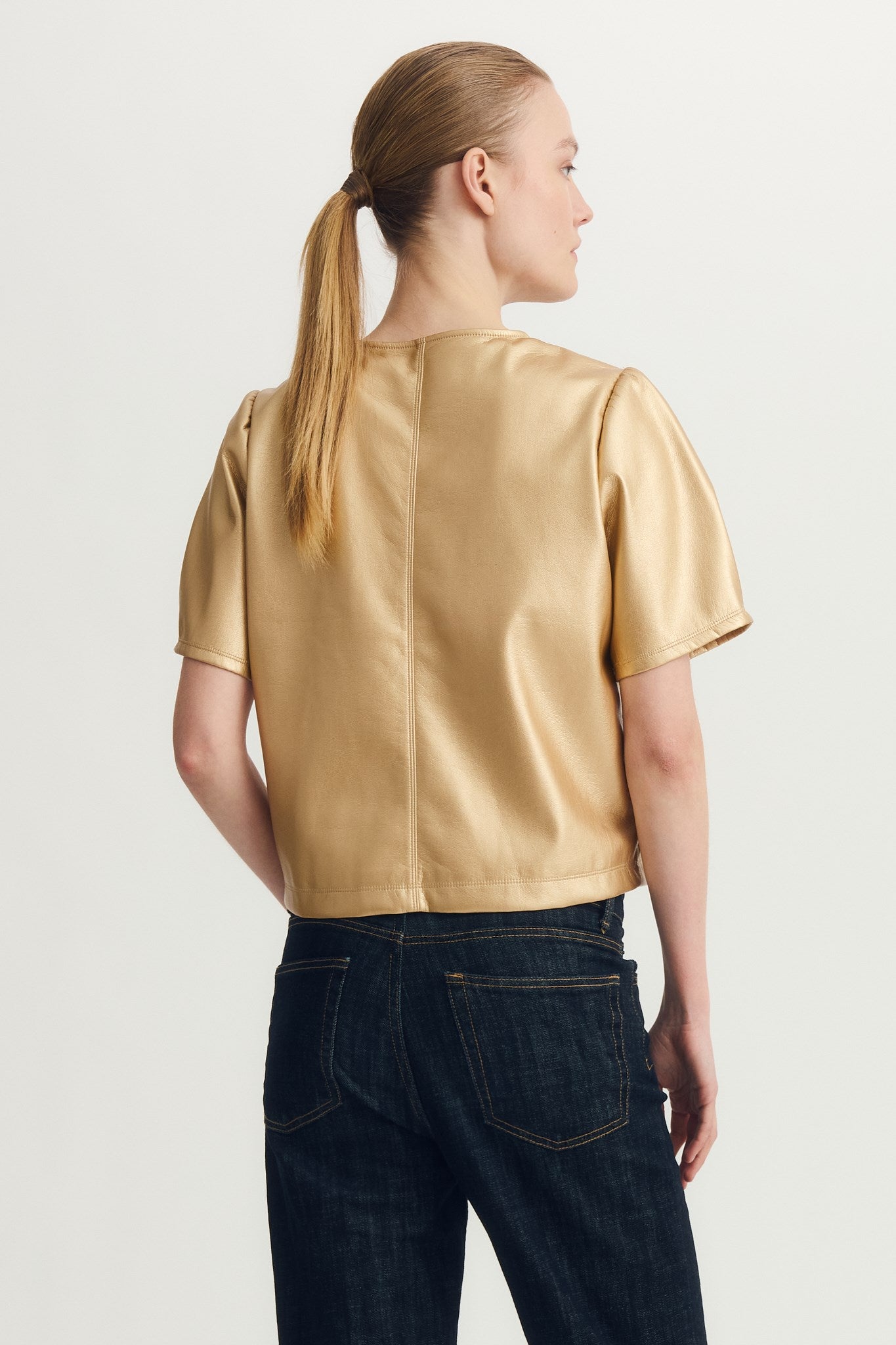HOUSTON TOP-Metallic gold
