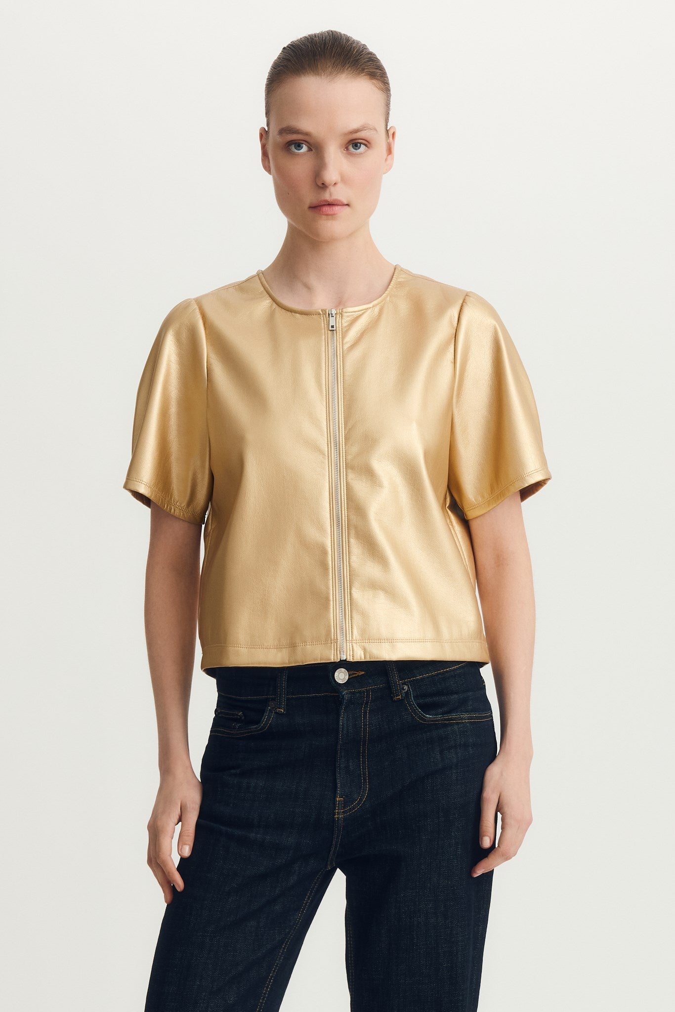 HOUSTON TOP-Metallic gold