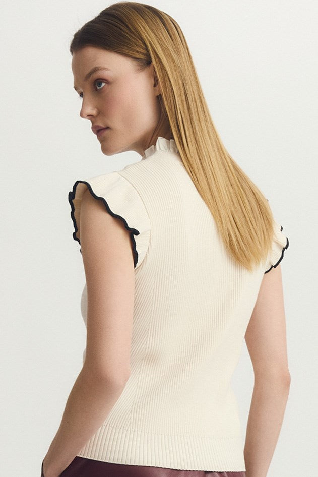 IVEY SWEATER-Cream/navy