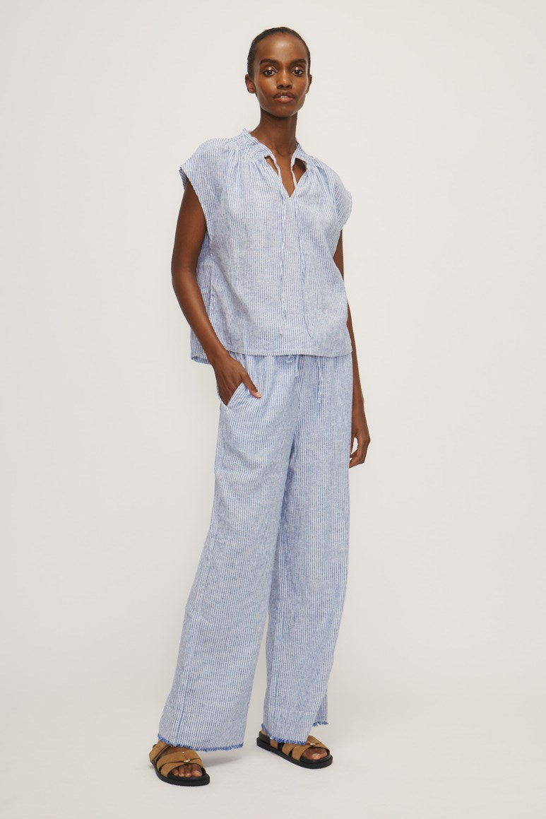 KARMELLA BLOUSE-Navy stripe