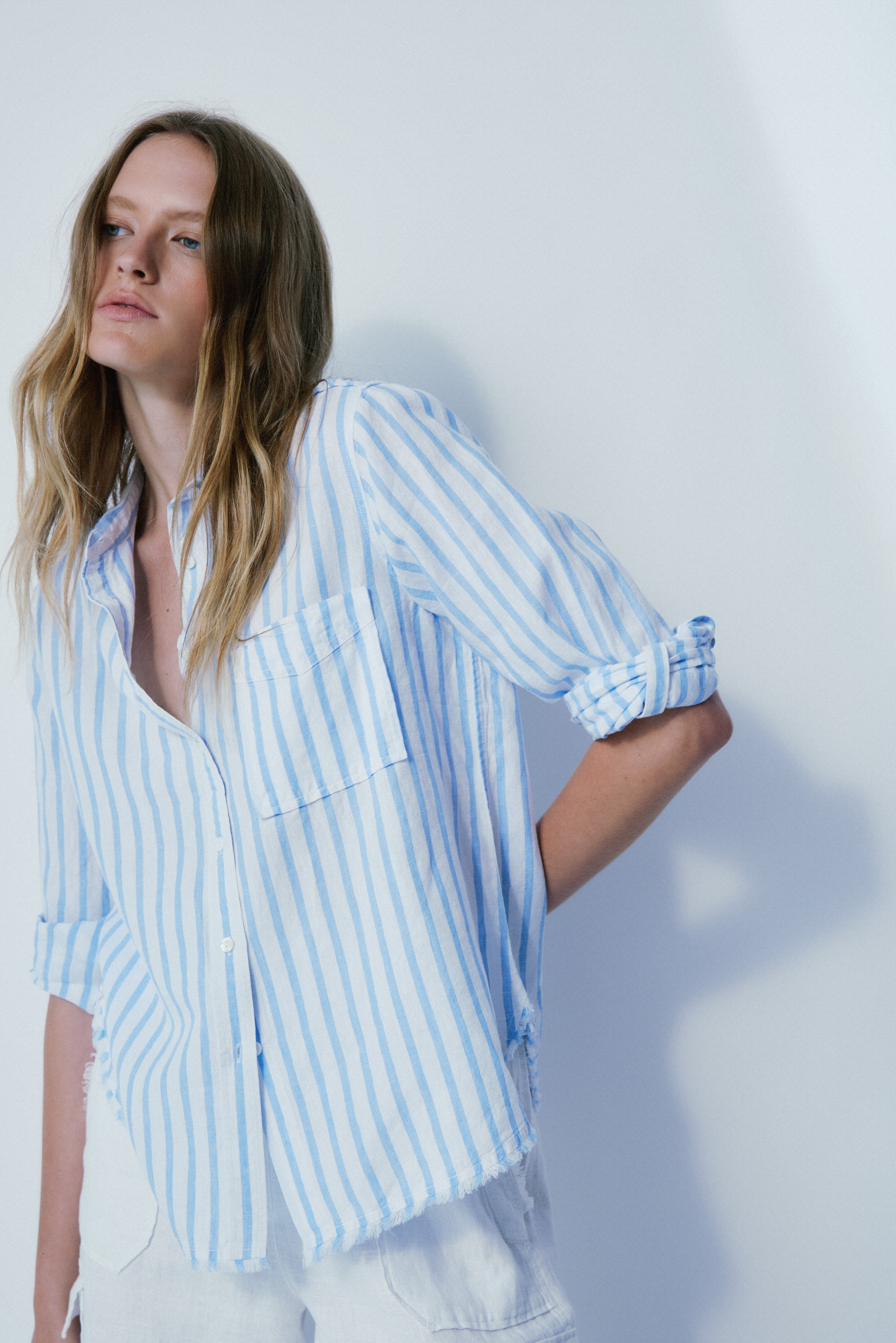 KENY SHIRT-Lt blue stripe