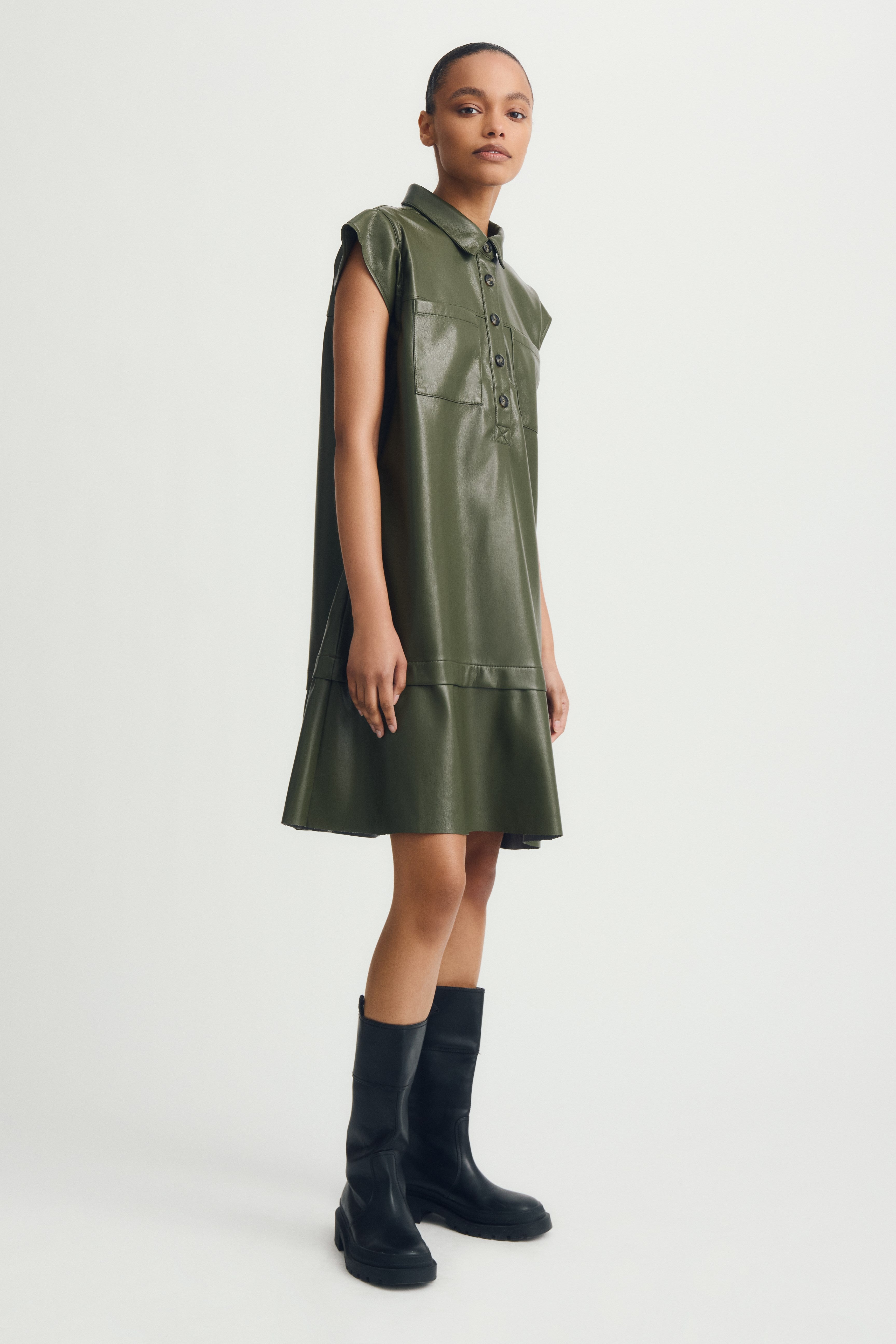 KIMY DRESS-Dk khaki