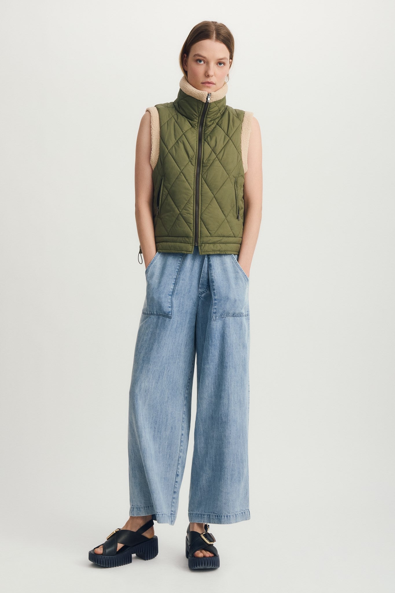 LEONIE PANT en denim bleu moyen