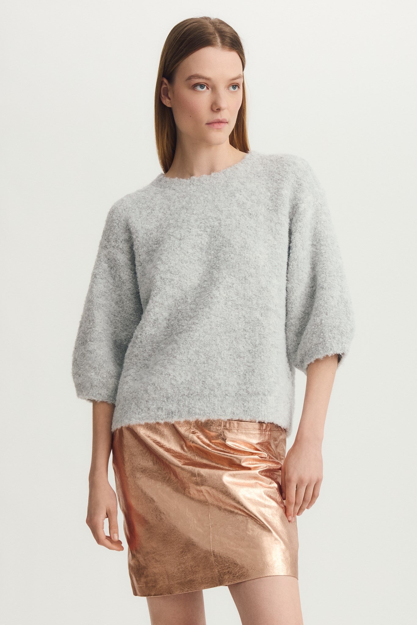 MAE SWEATER-Lt grey mix