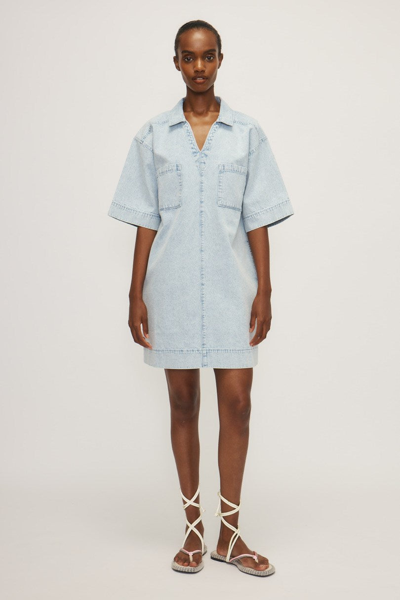 MAGDA DRESS-Bleached blue
