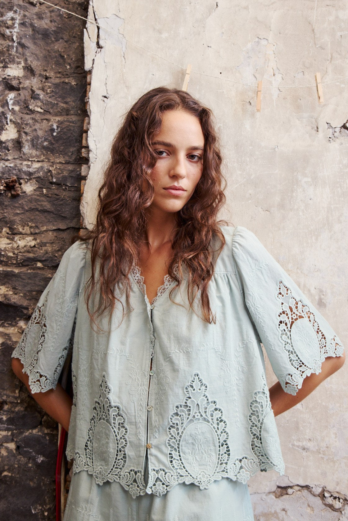 MAOLI BLOUSE - Seafoam