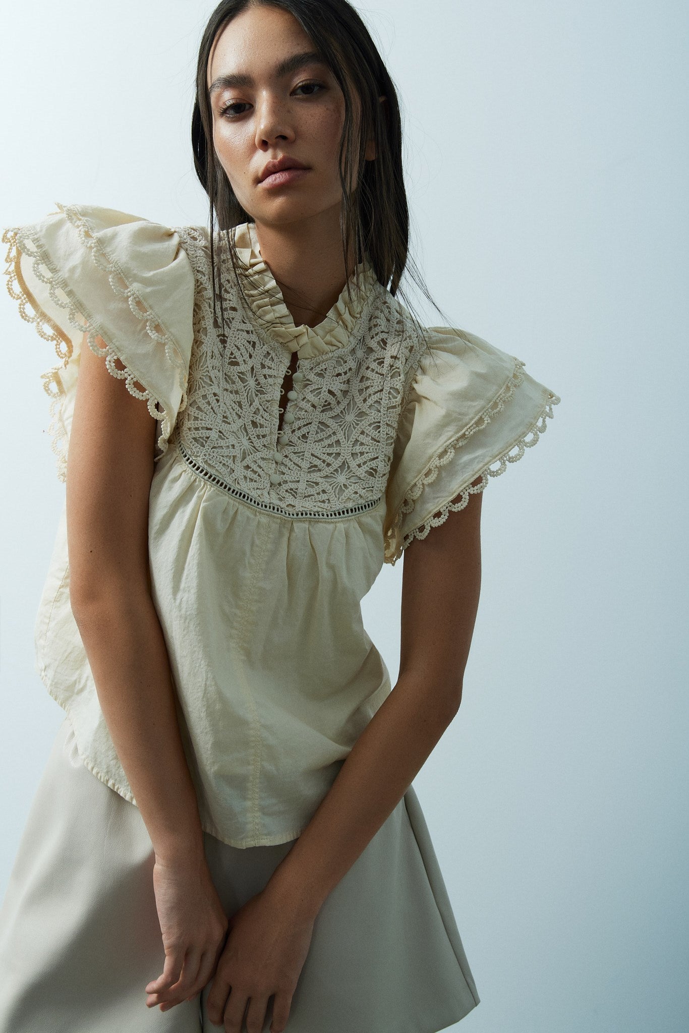 MASSON BLOUSE-Greige