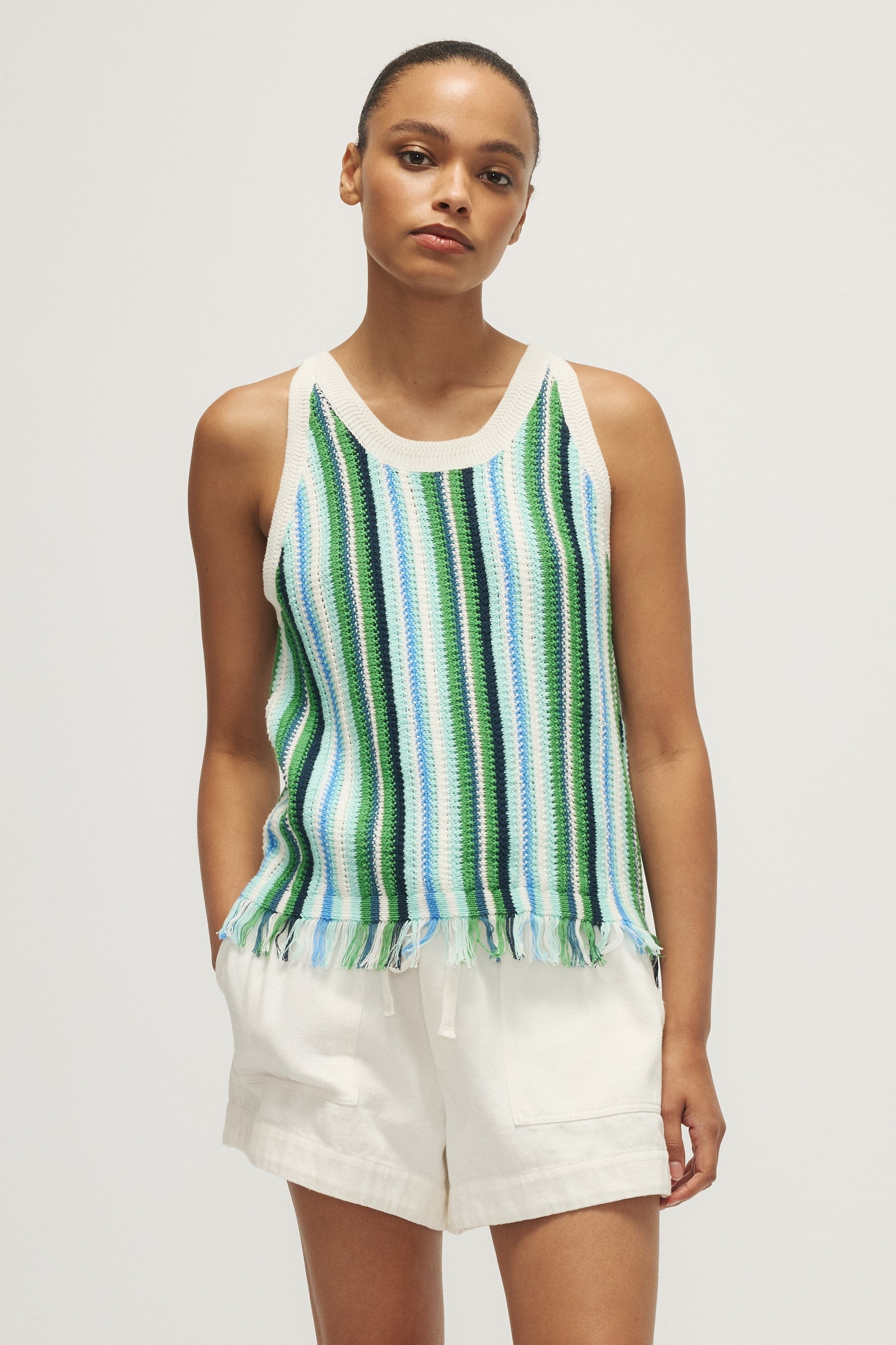 PACIFICO TANK TOP-Green stripe