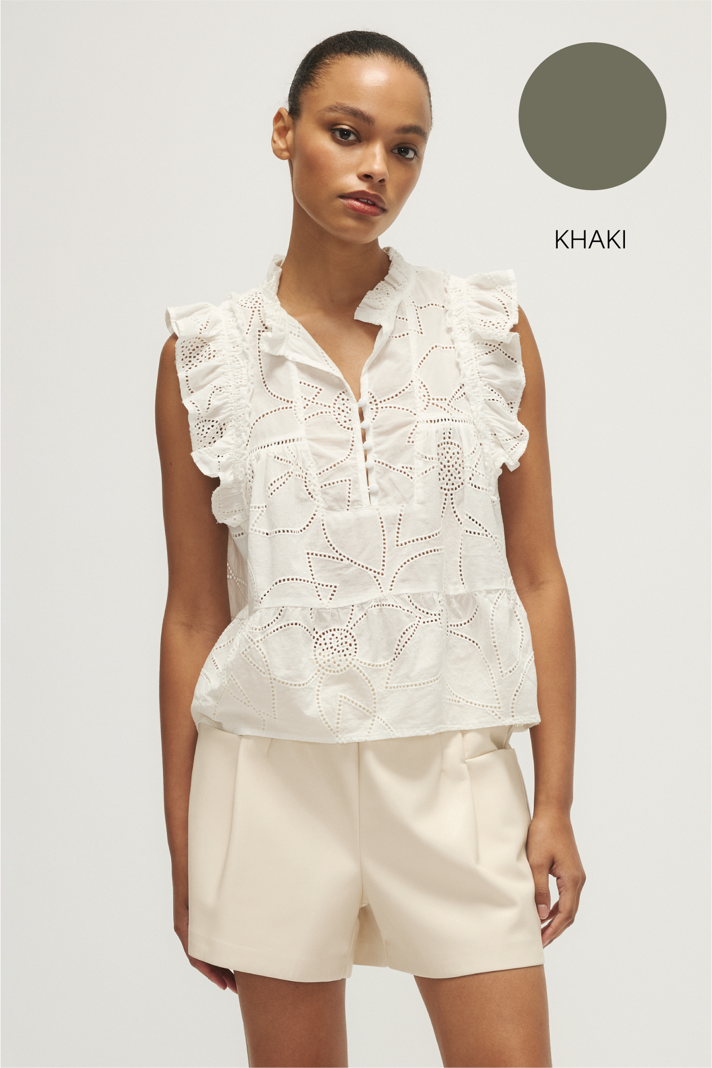 PALOMA BLOUSE-Khaki green