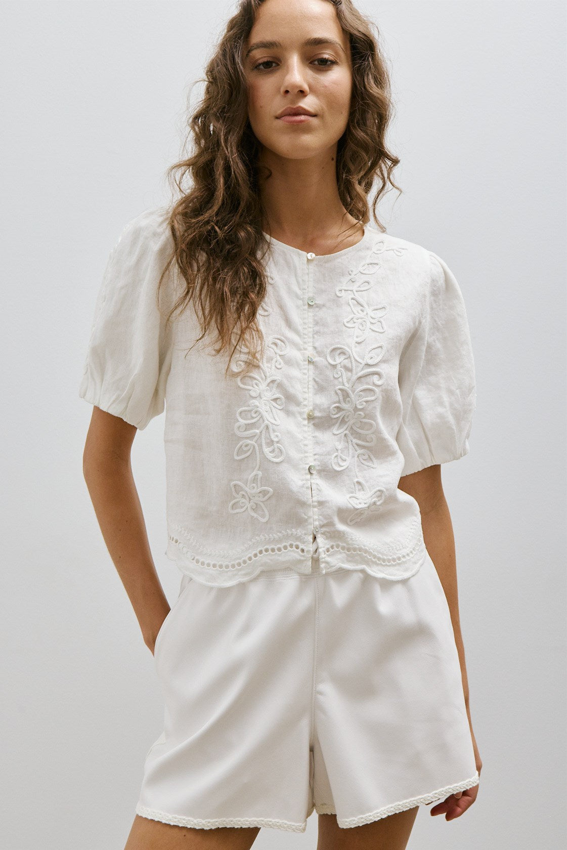 POPPY BLOUSE - Blanc cassé