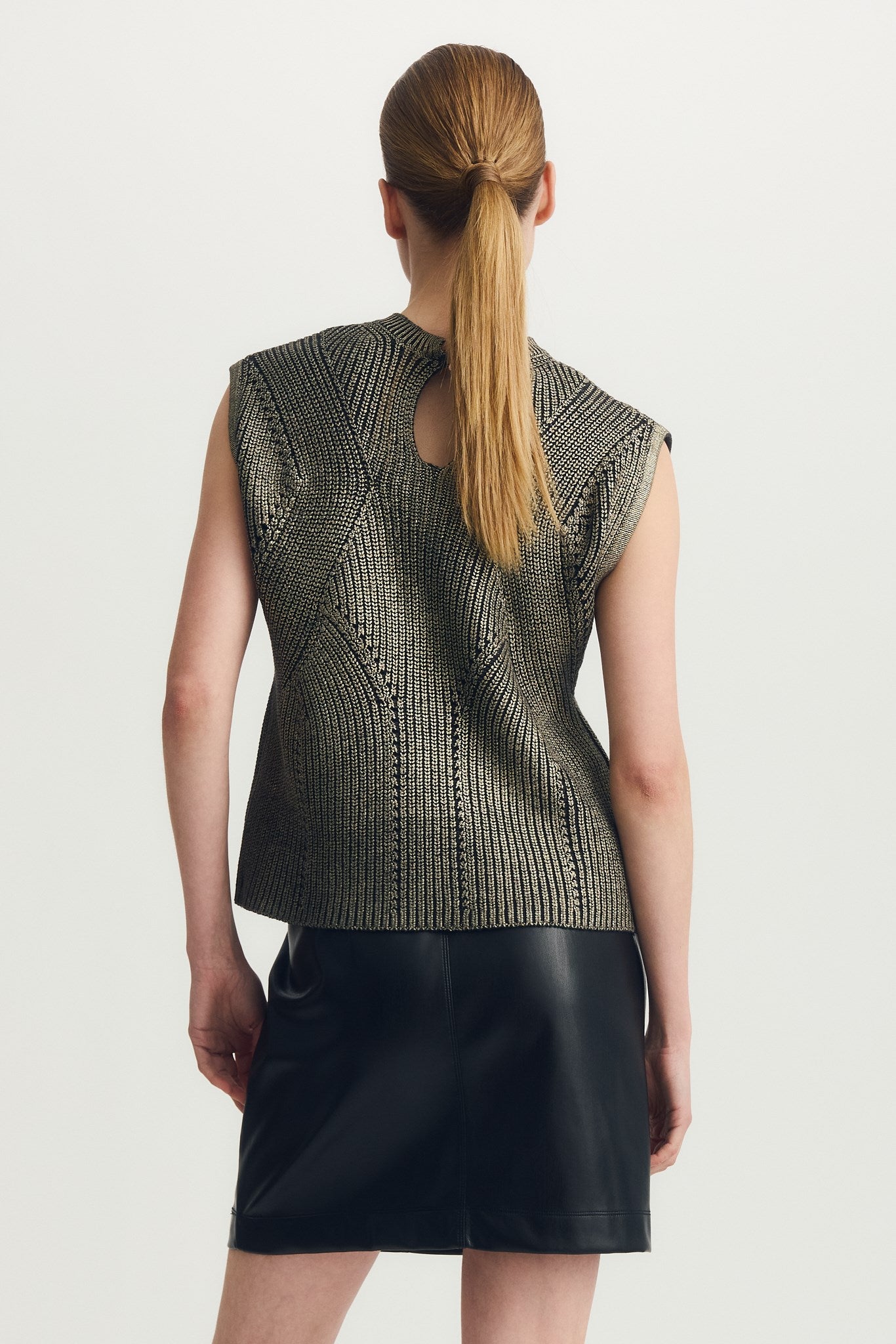 SETH SWEATER VEST-Gold foil
