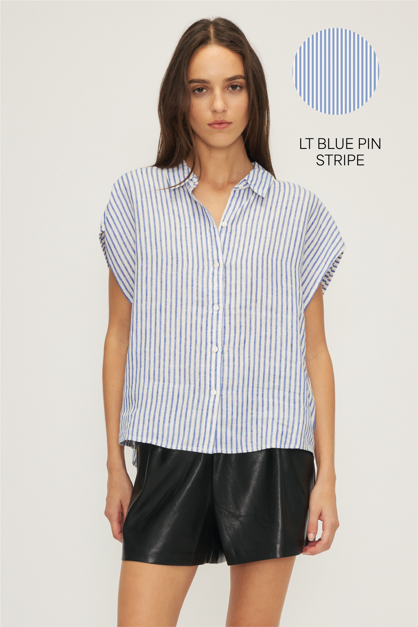 SIMON SHIRT-Lt blue pin stripe