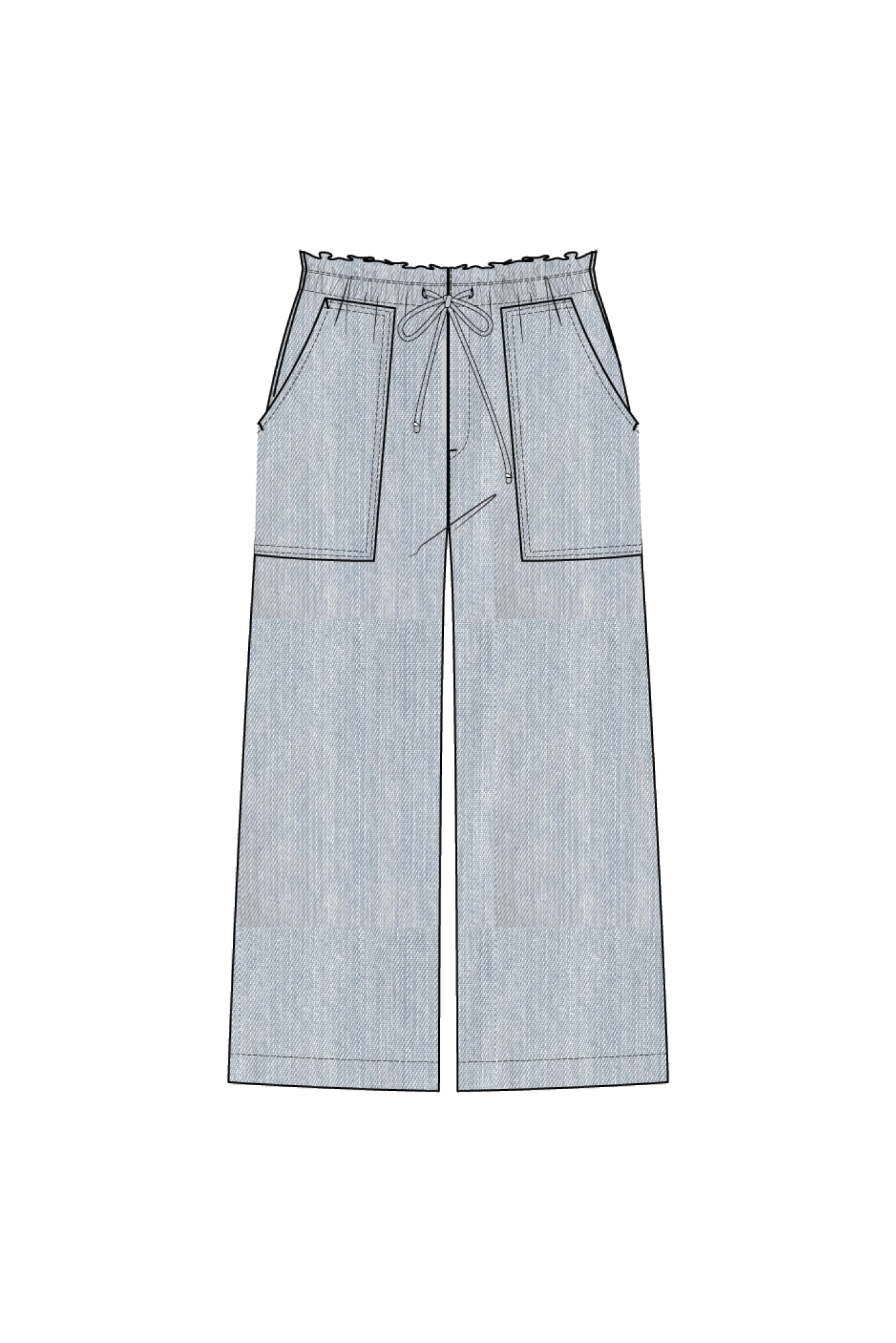 SKY PANT-Bleached blue