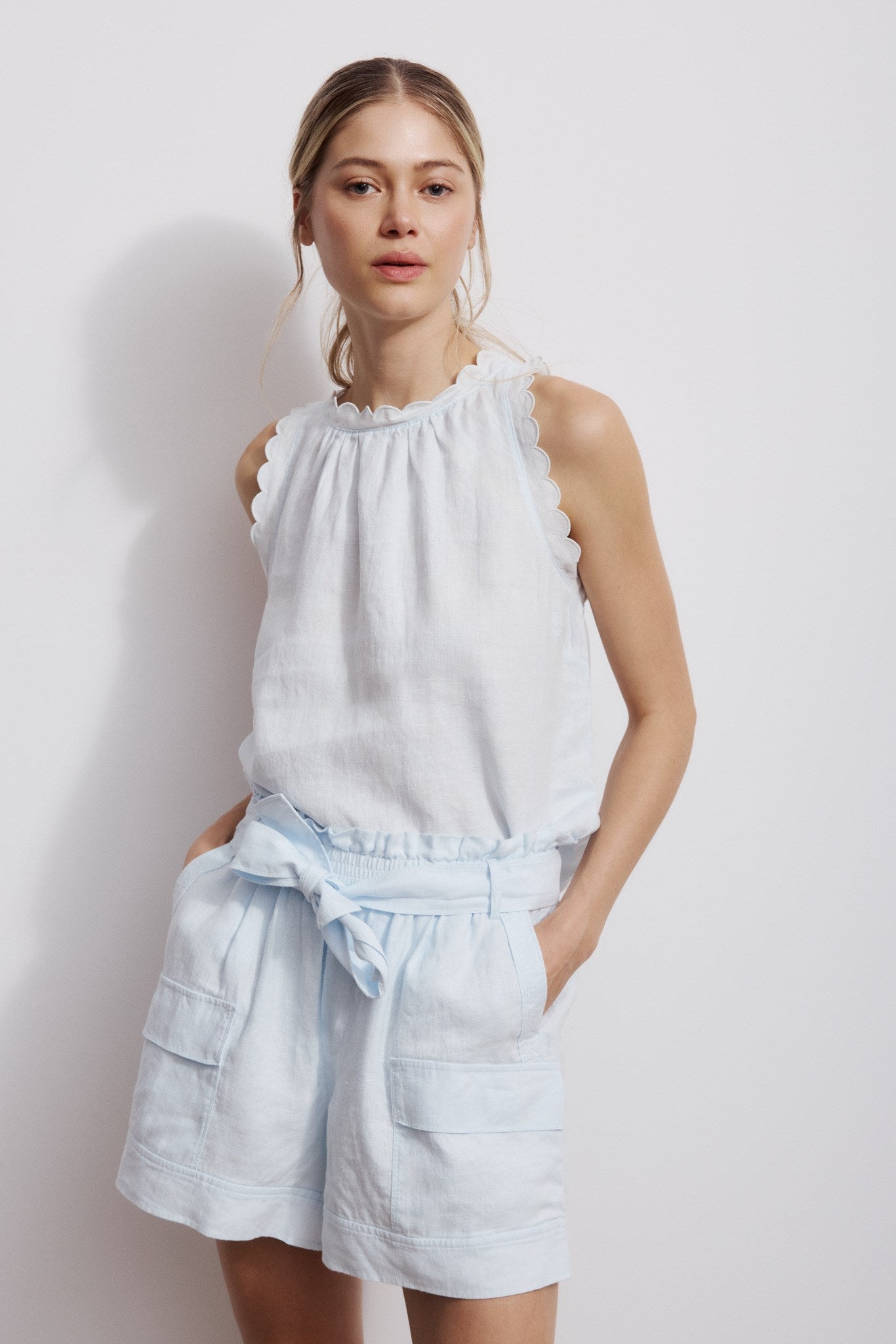 SPENCER SHORT-Bleu glacé