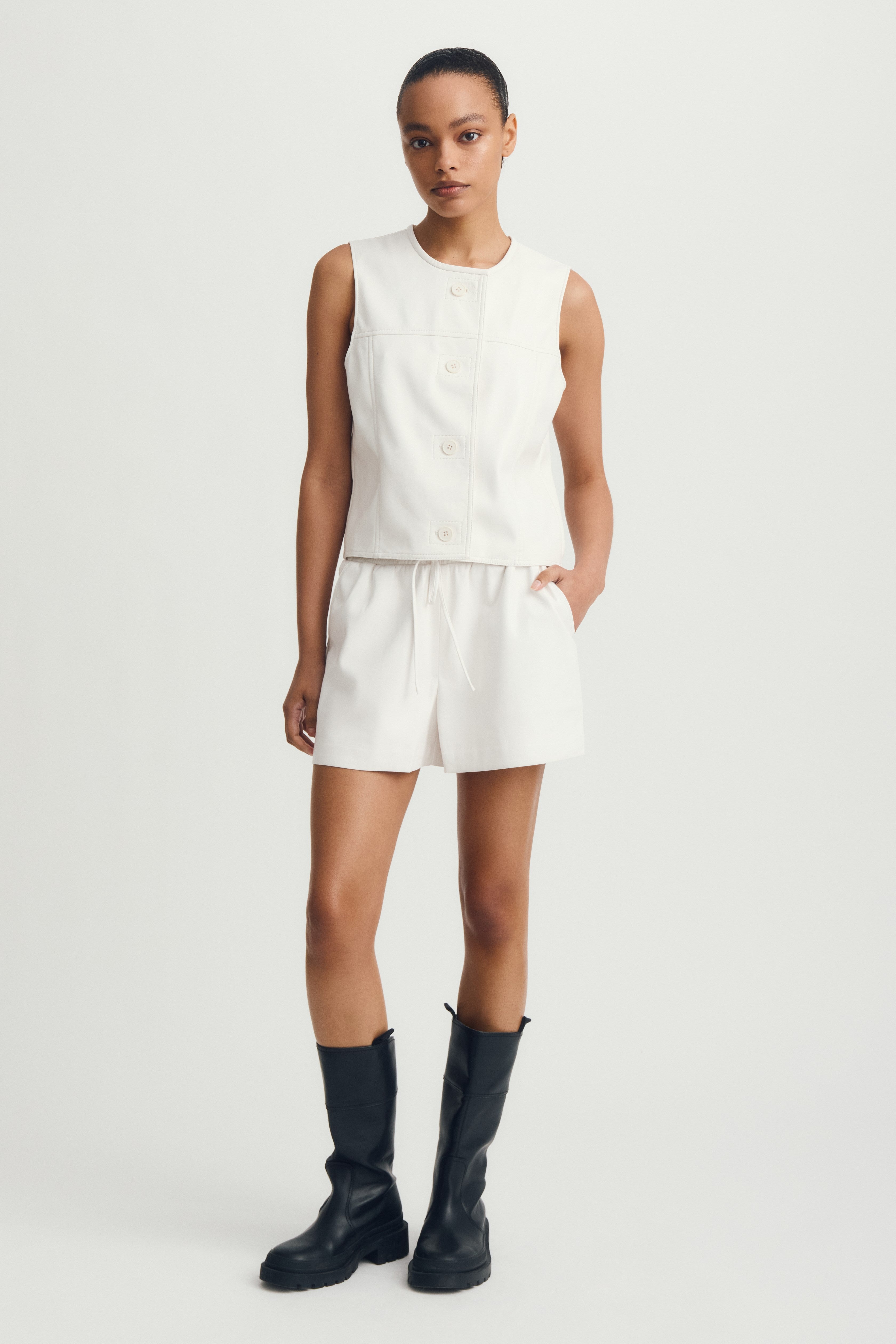 STONY SHORT - blanc cassé