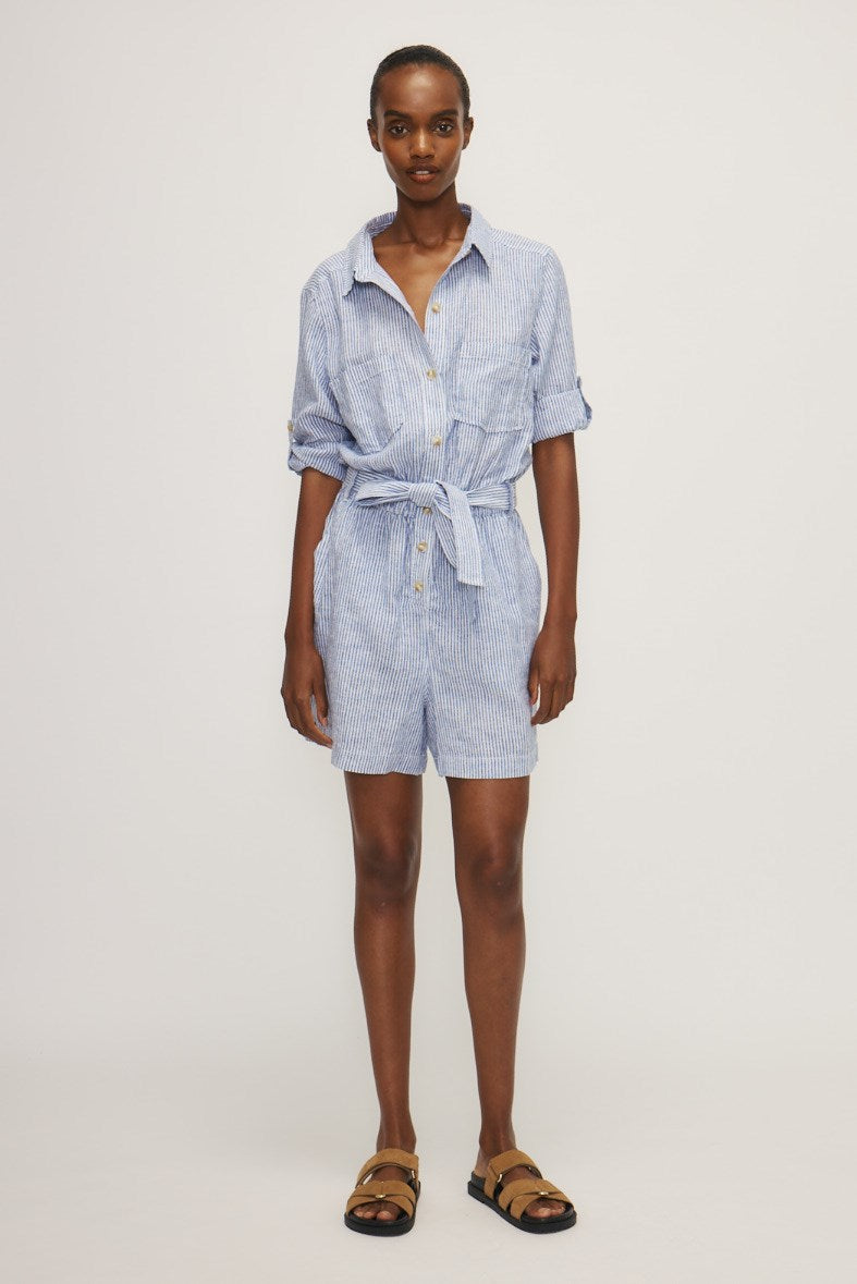 SURY ROMPER-Navy stripe