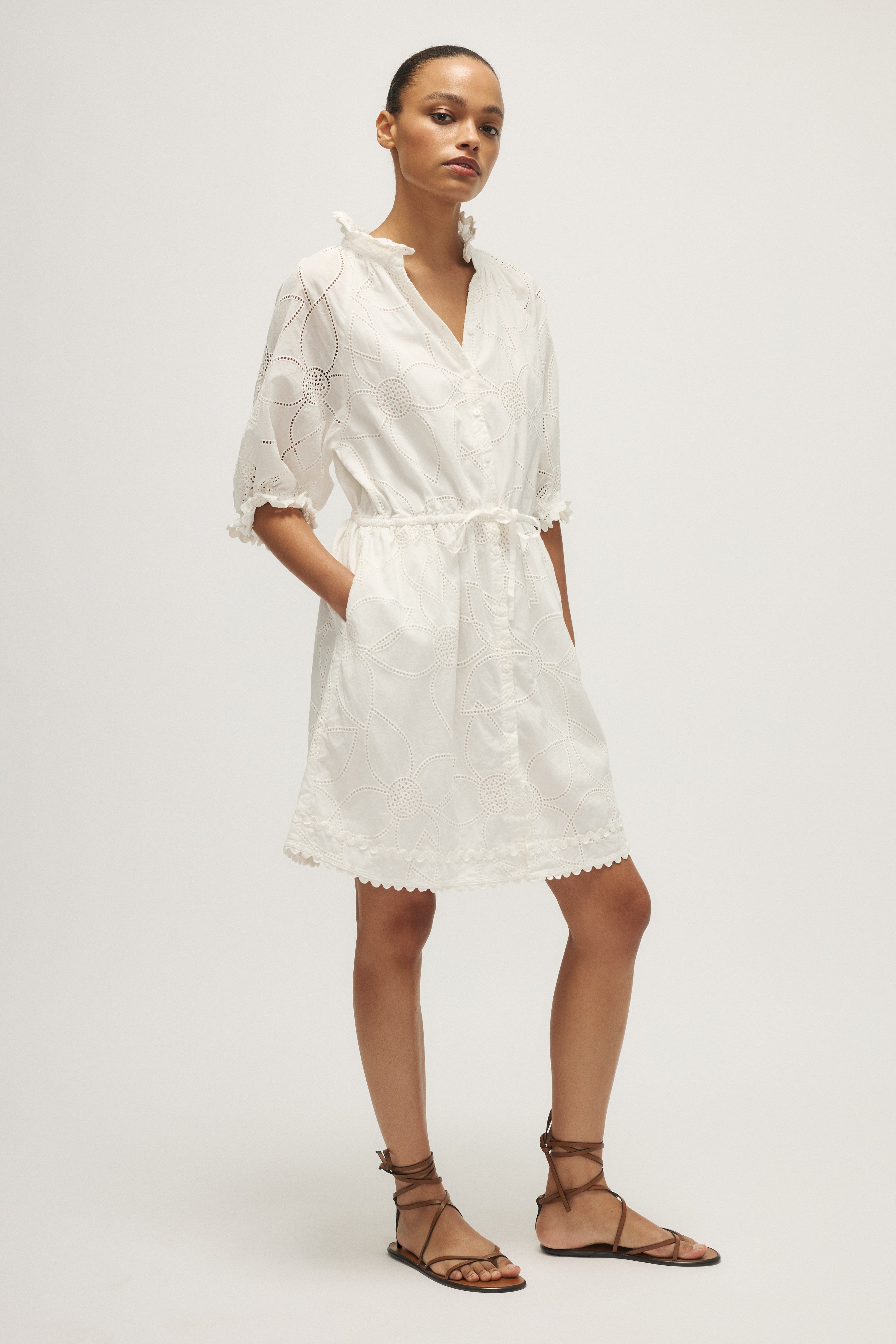 SUZAN DRESS - Blanc cassé