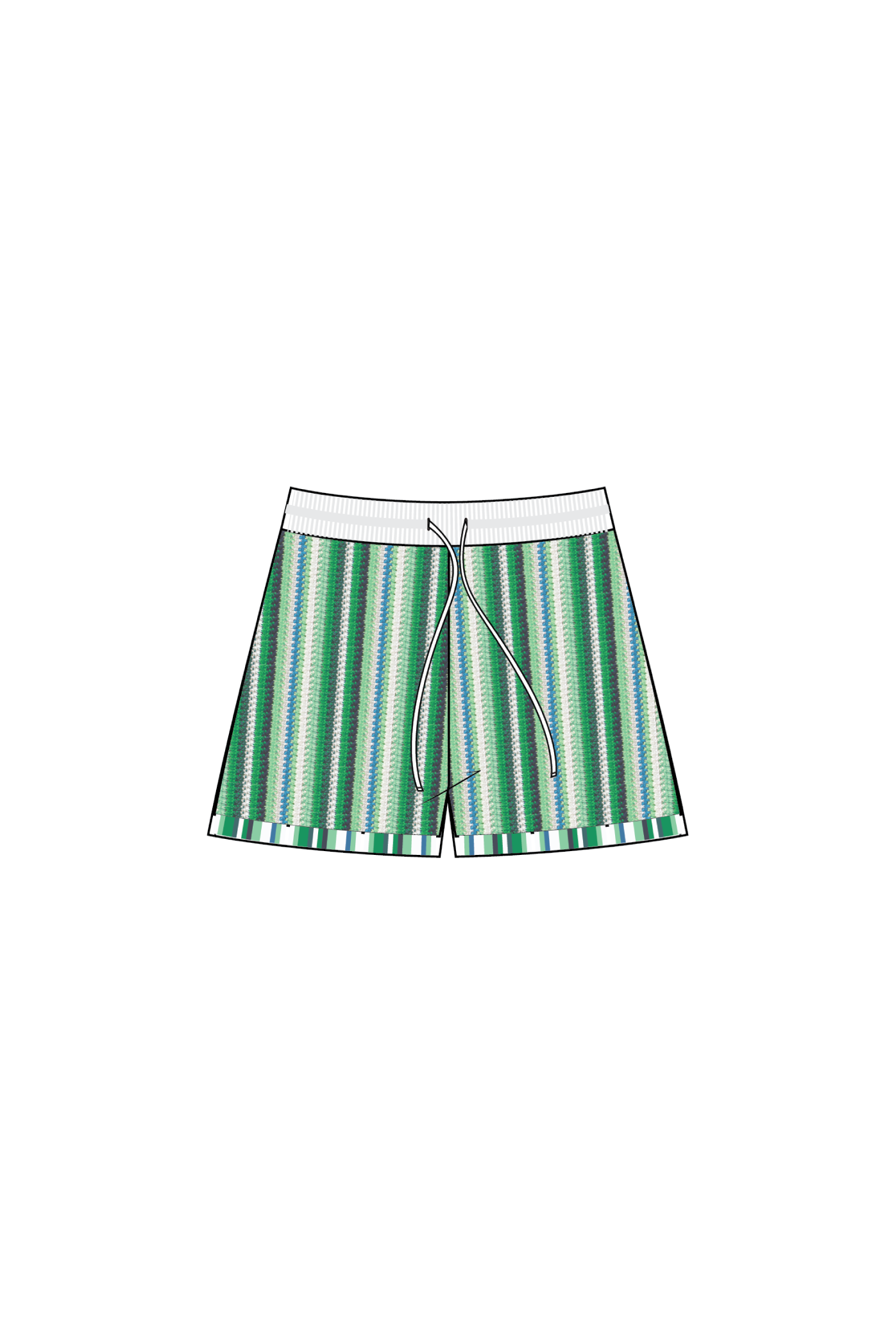 YOLANDA SHORT - Rayure verte