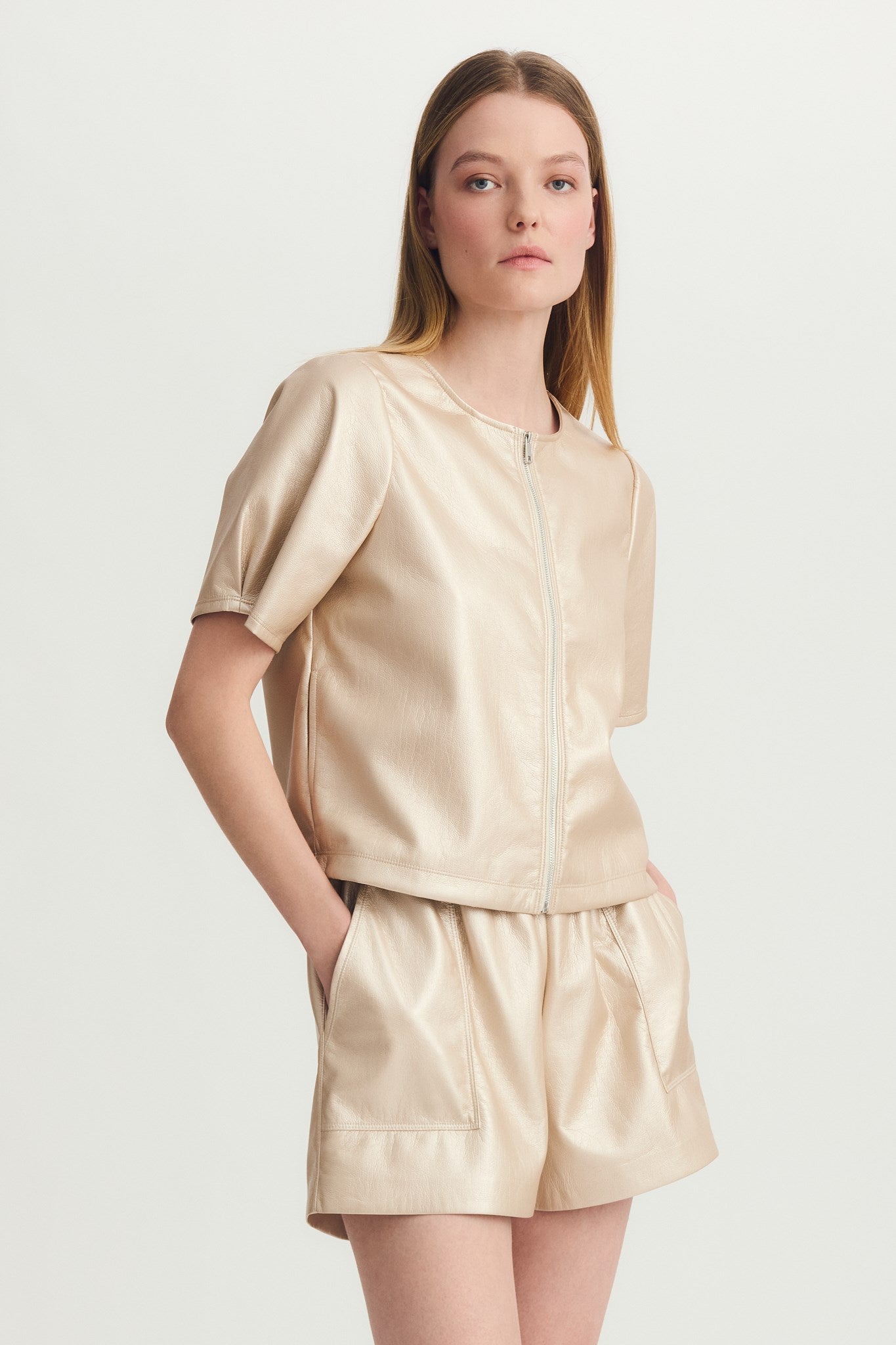 YUMI SHORT-Métallique perlé