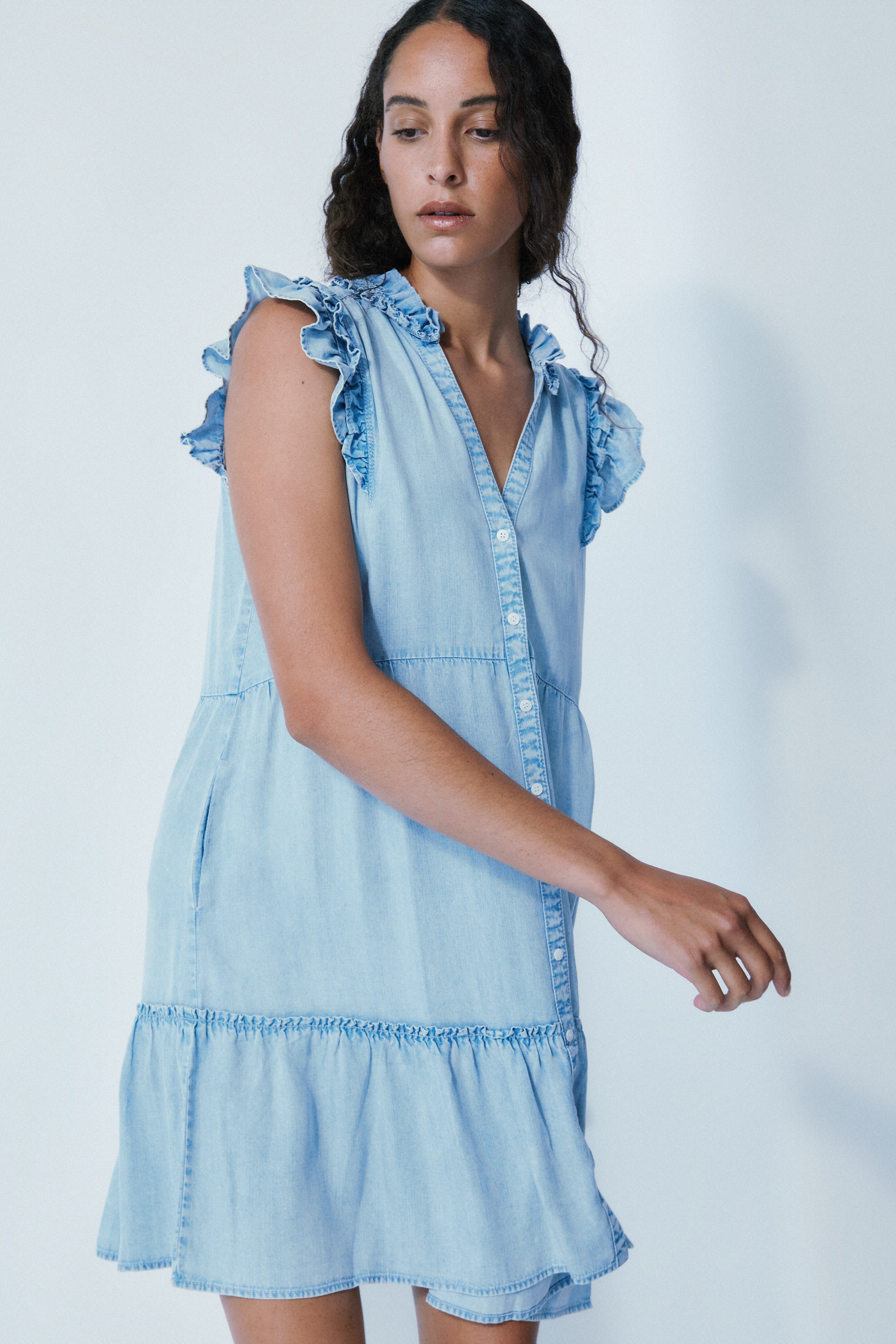 Andy bleach denim blue dress