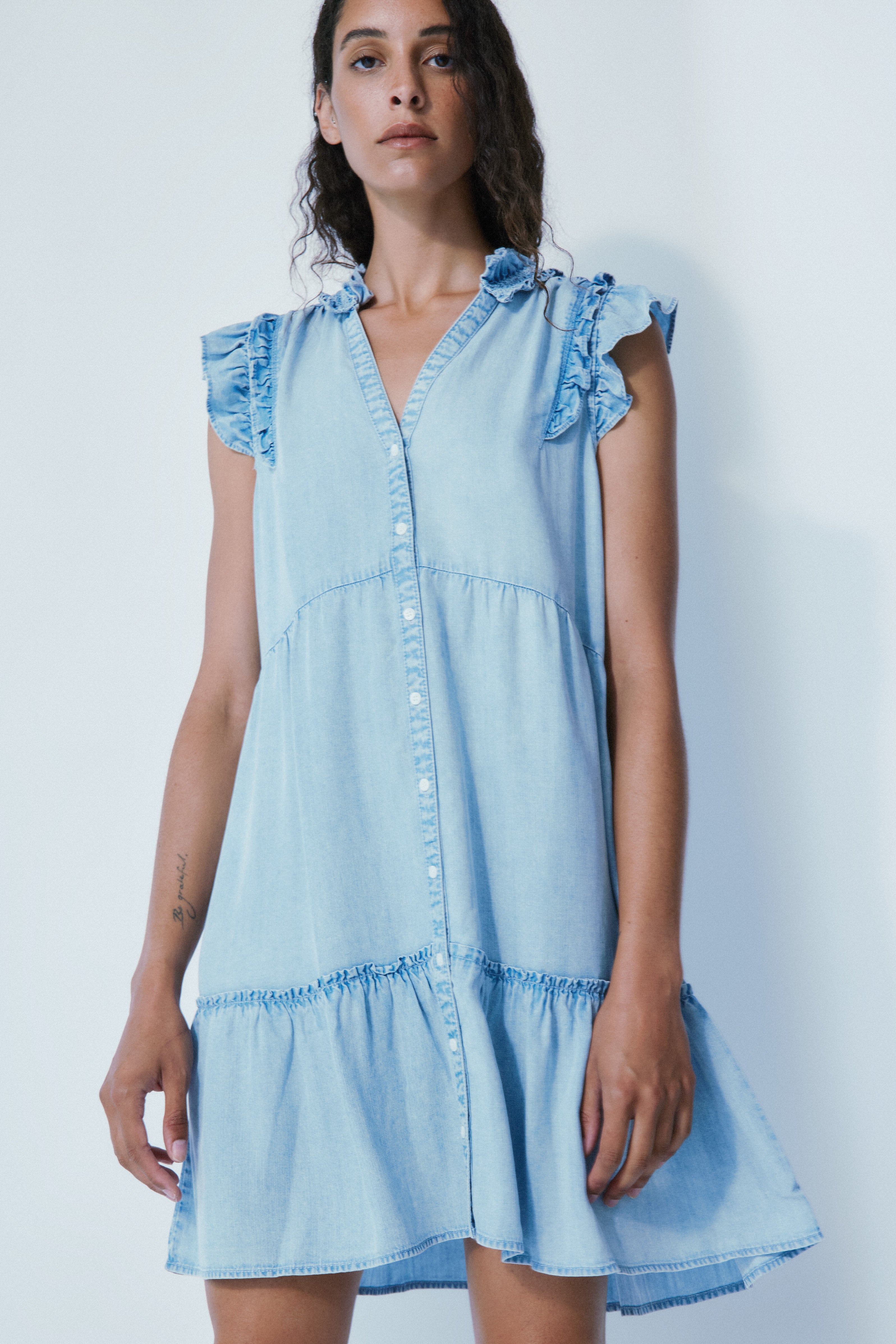 Andy bleach denim blue dress