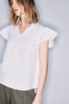 Carrie white linen top