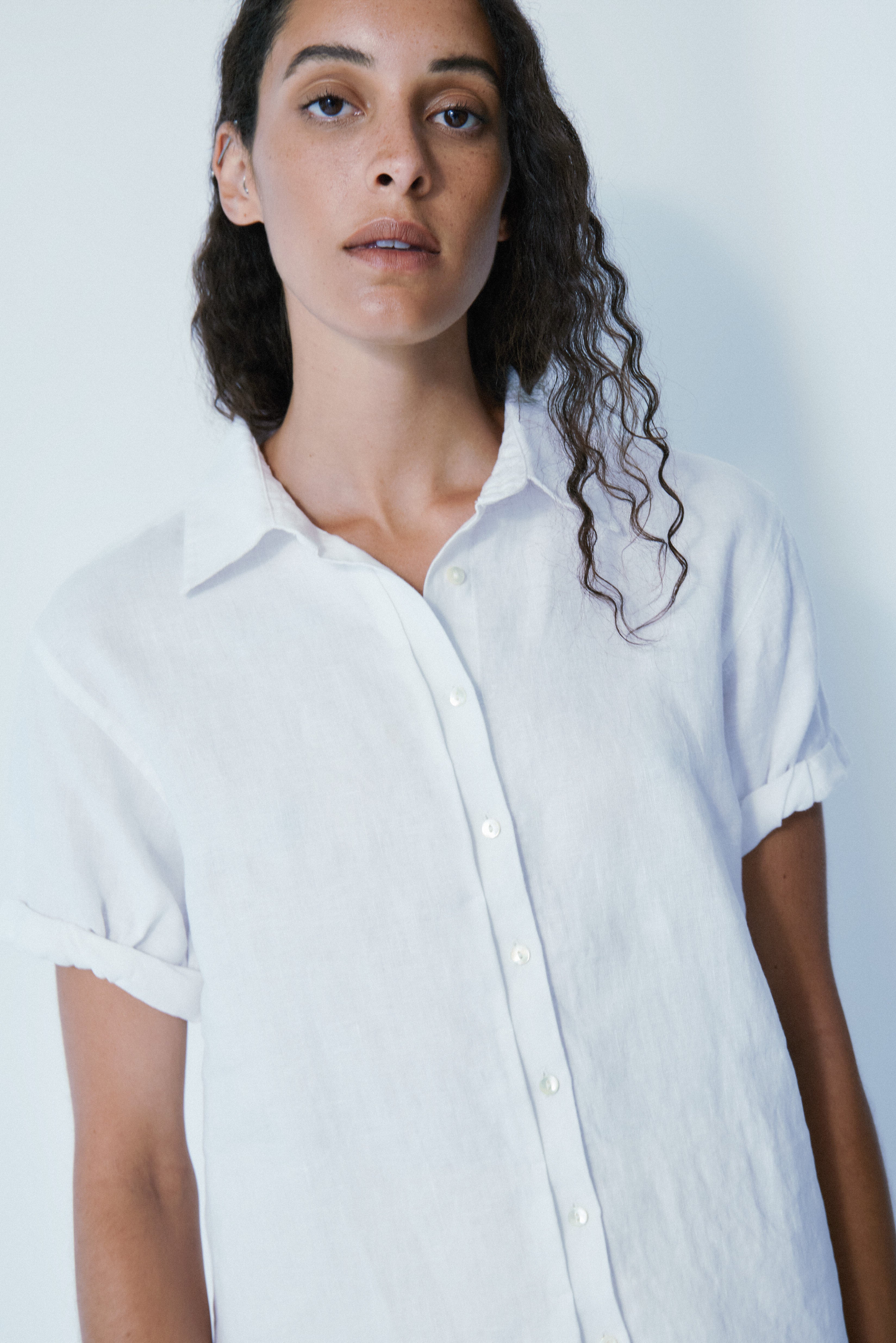 Josephine white linen shirt