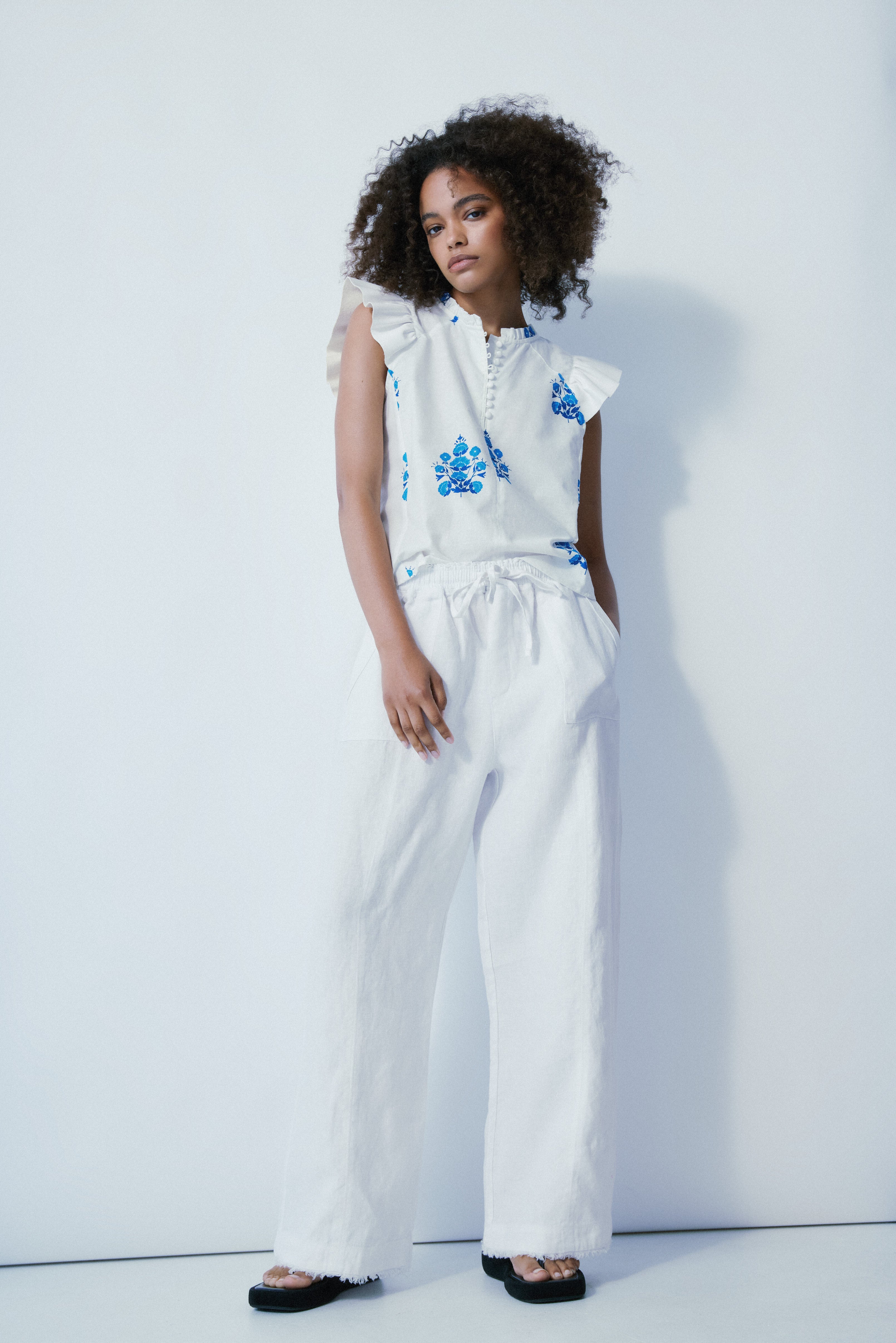 June white linen pant