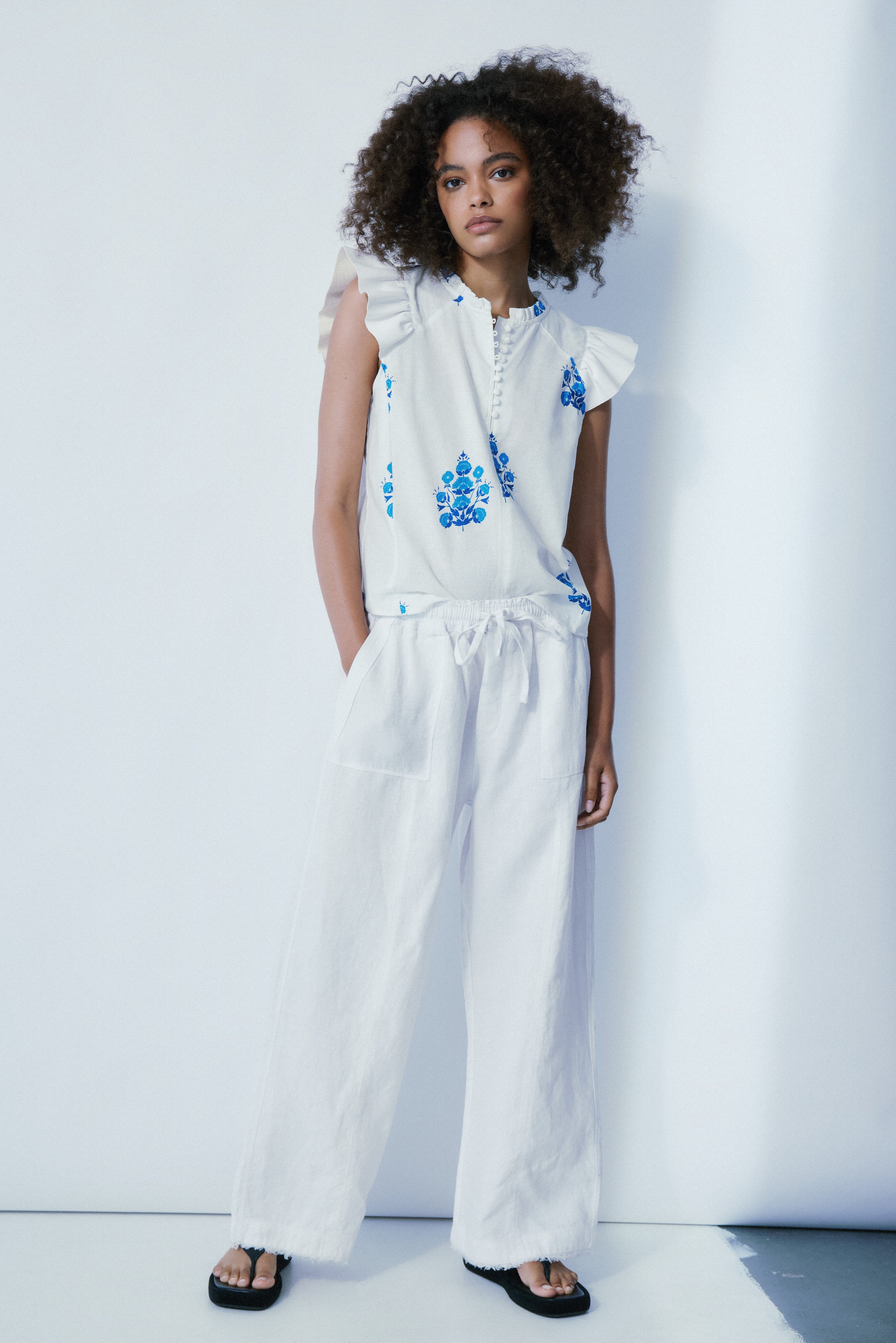 June white linen pant