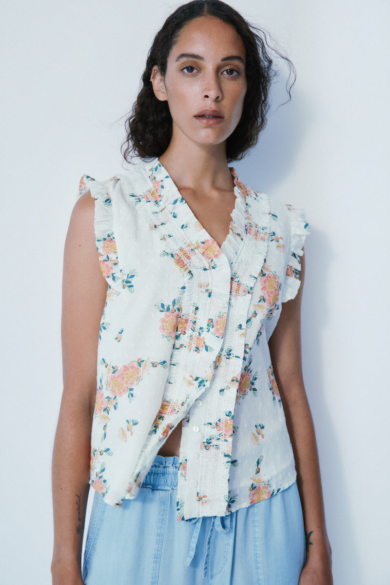 Lindy off white floral shirt
