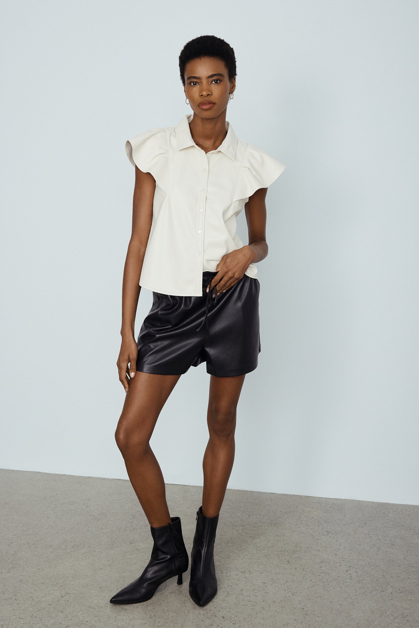 Nessah faux leather shirt