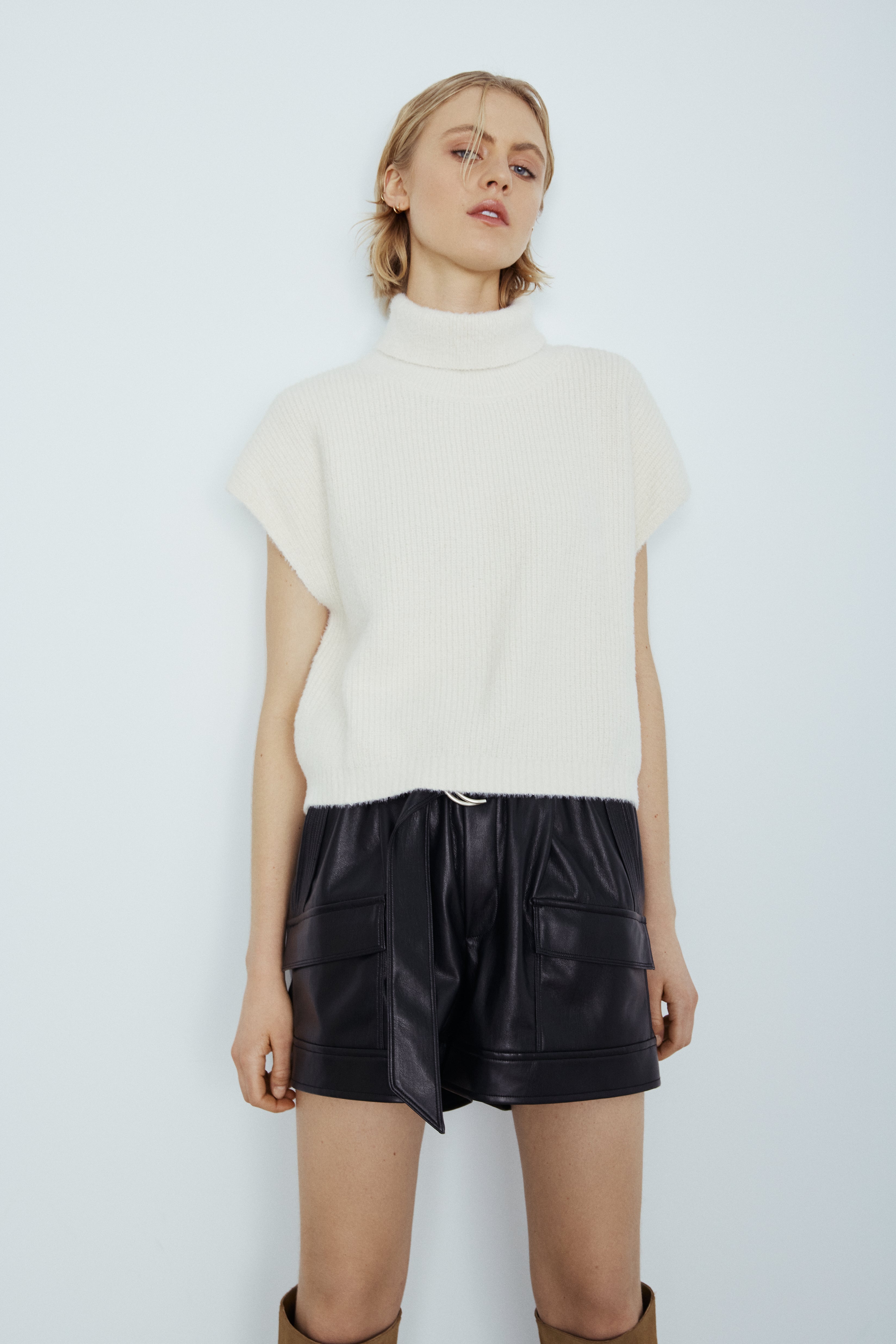 Parker faux leather shorts