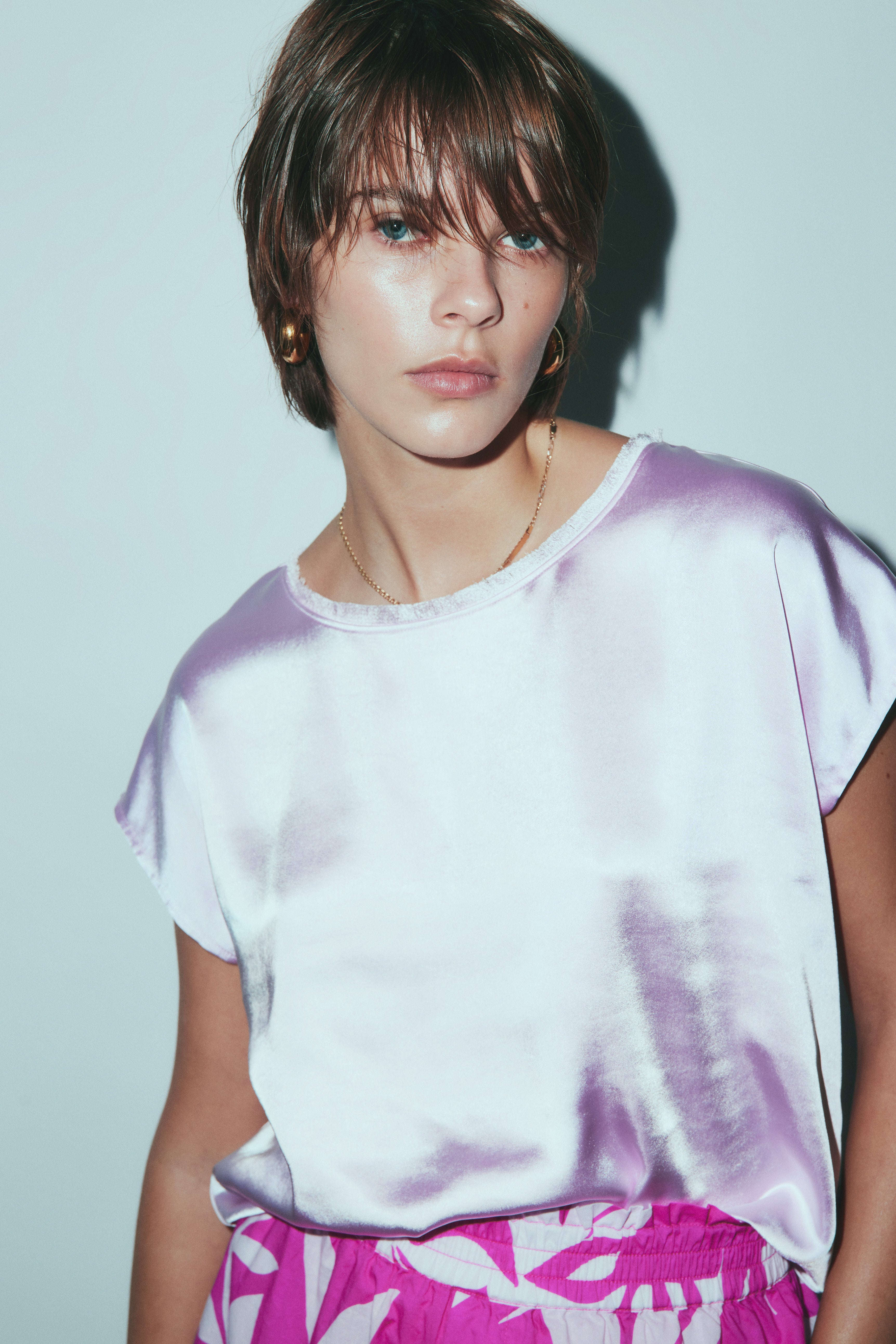 Willow lilac satin tee