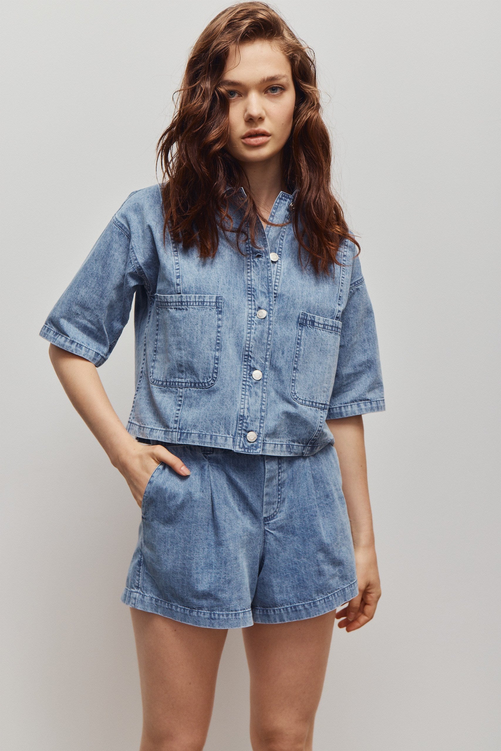 BRIM SHORTS-Med blue