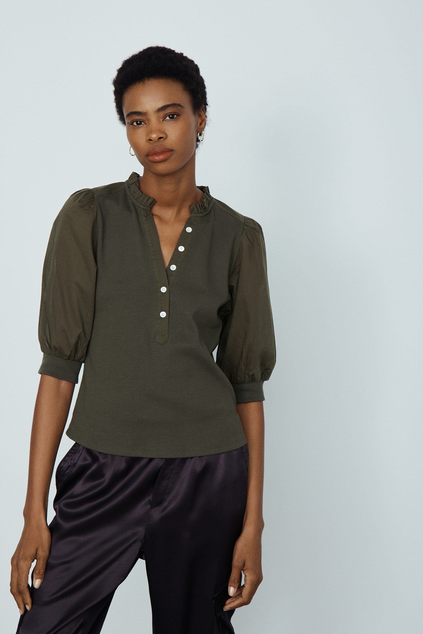 CLEMENTE TOP-Green khaki