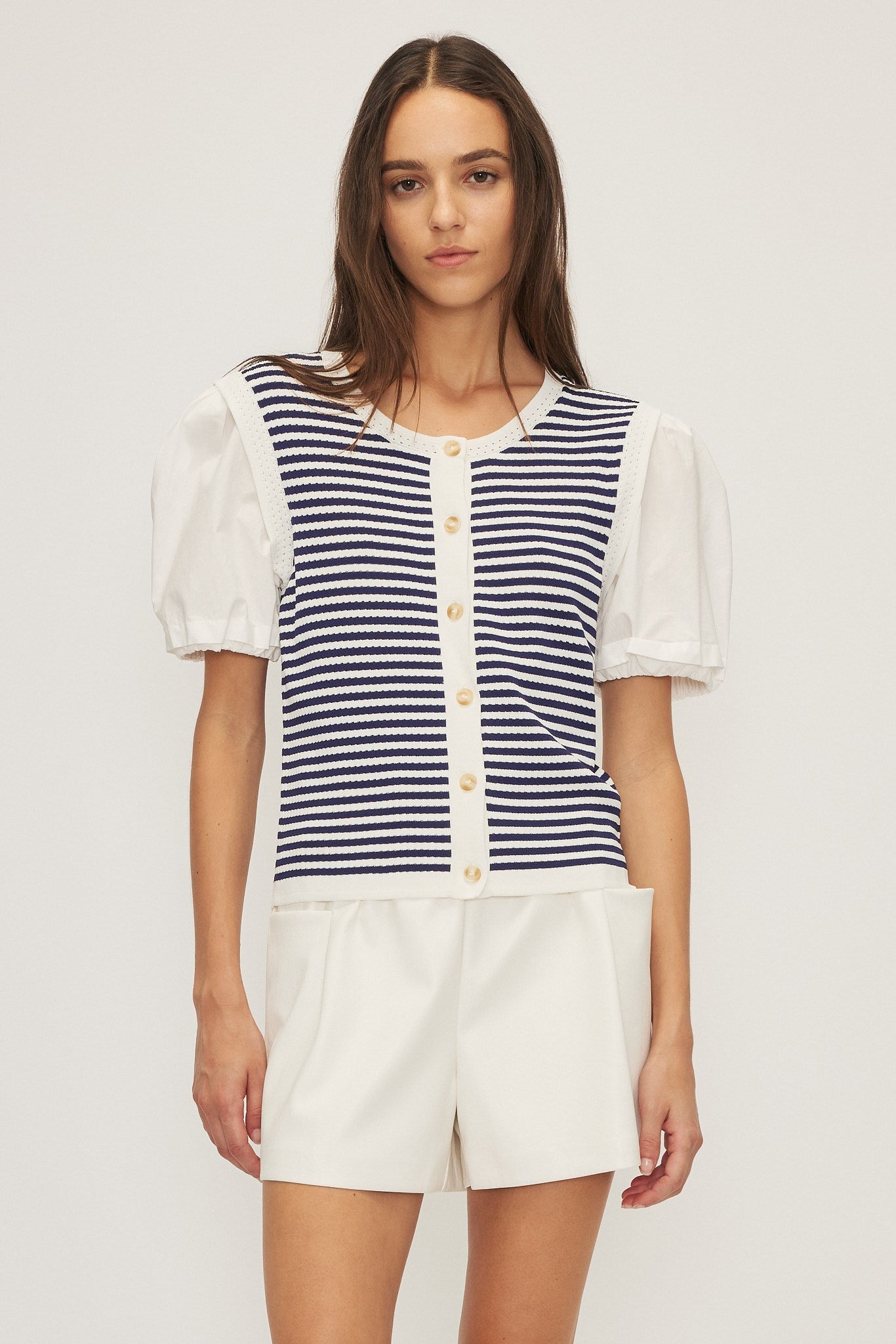DAISY TOP - Rayure marine