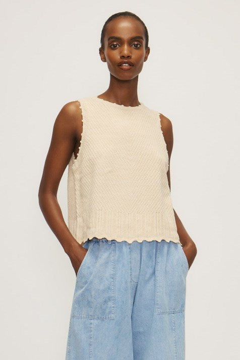 GENESIS SWEATER TOP-Cream